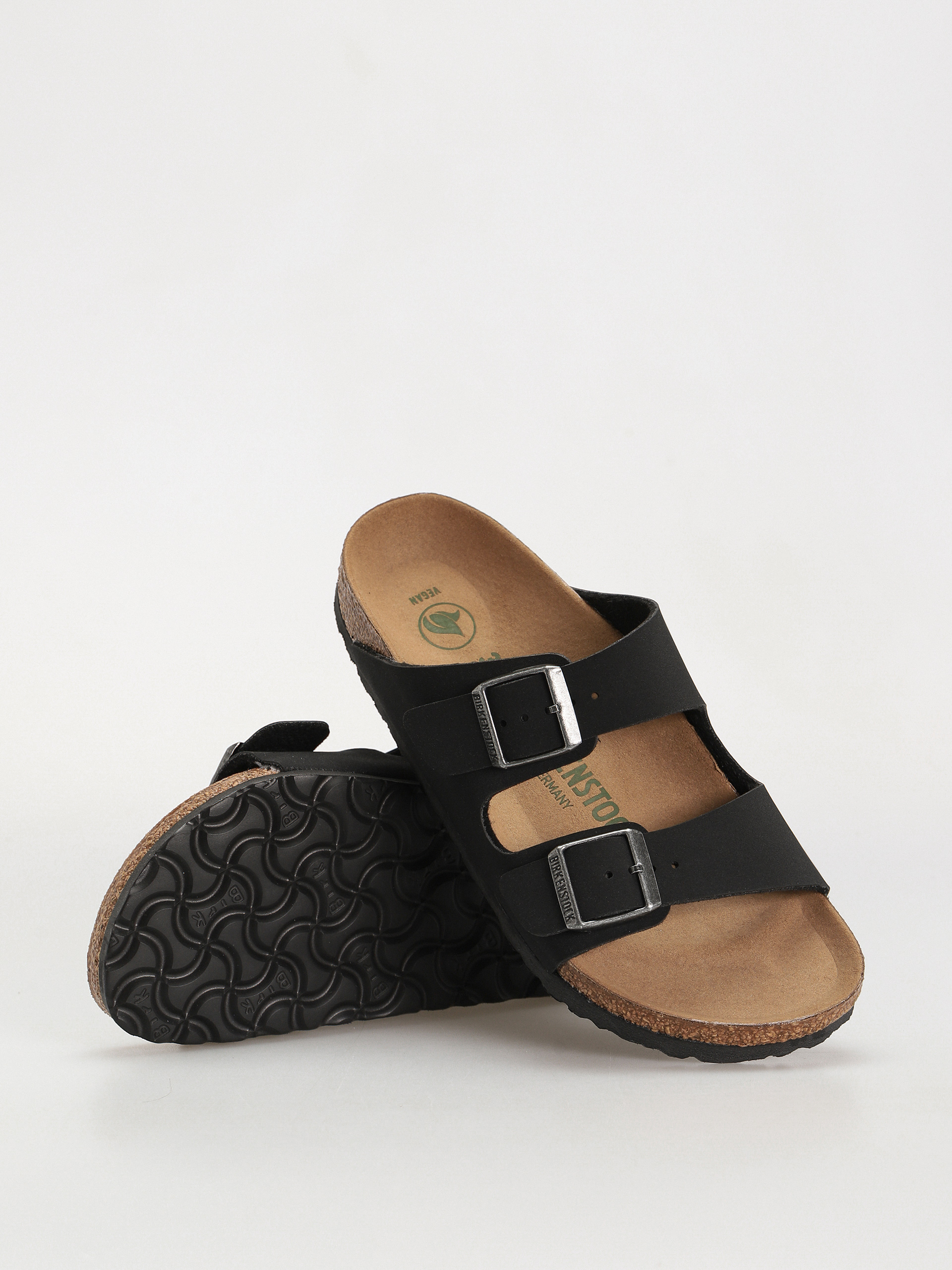 Шльопанці Birkenstock Arizona Birko Flor Nubuck Narrow Wmn (black)