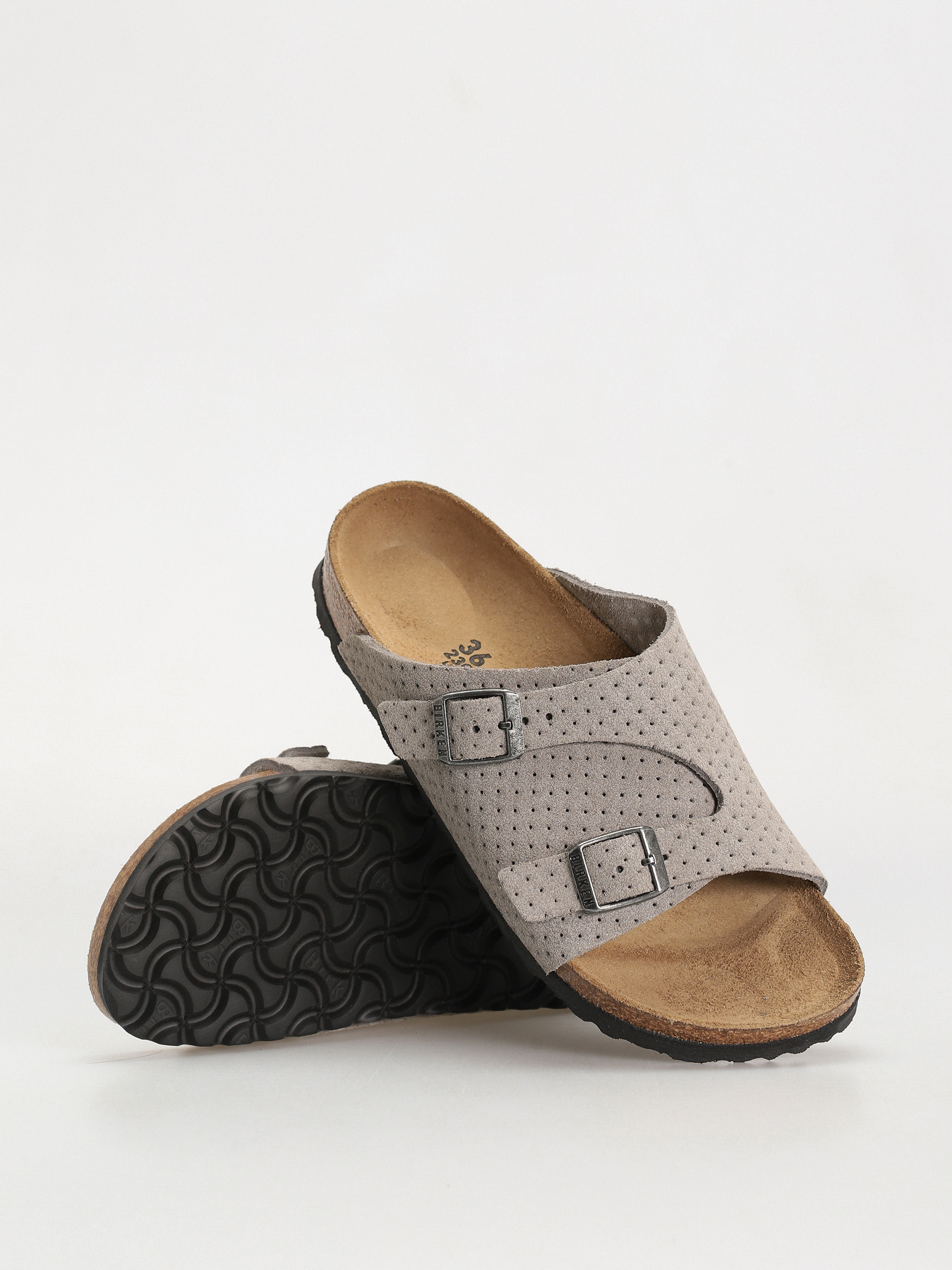 Шльопанці Birkenstock Zurich Suede Embossed Narrow Wmn (emboss dots stone coin)