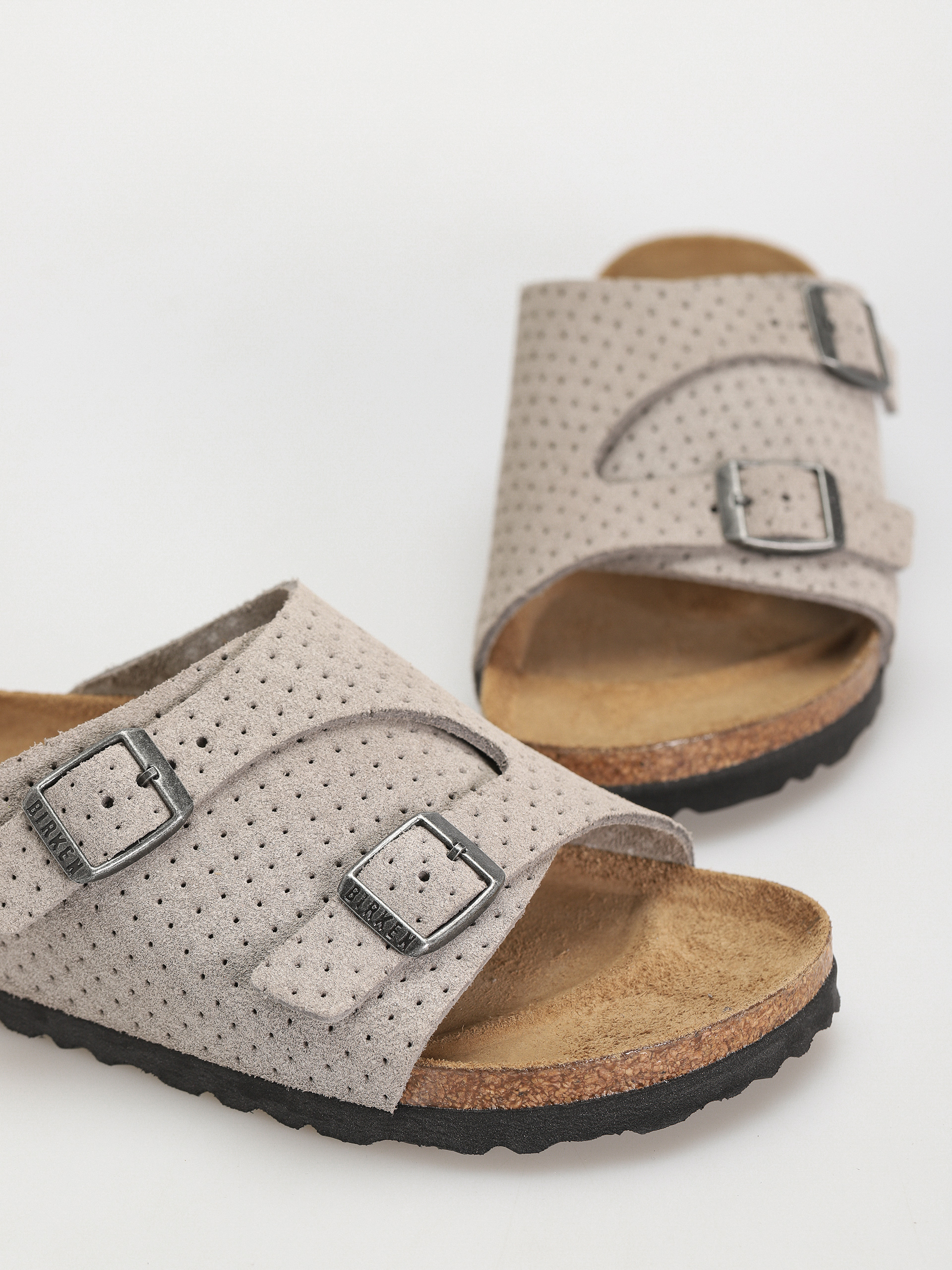 Шльопанці Birkenstock Zurich Suede Embossed Narrow Wmn (emboss dots stone coin)