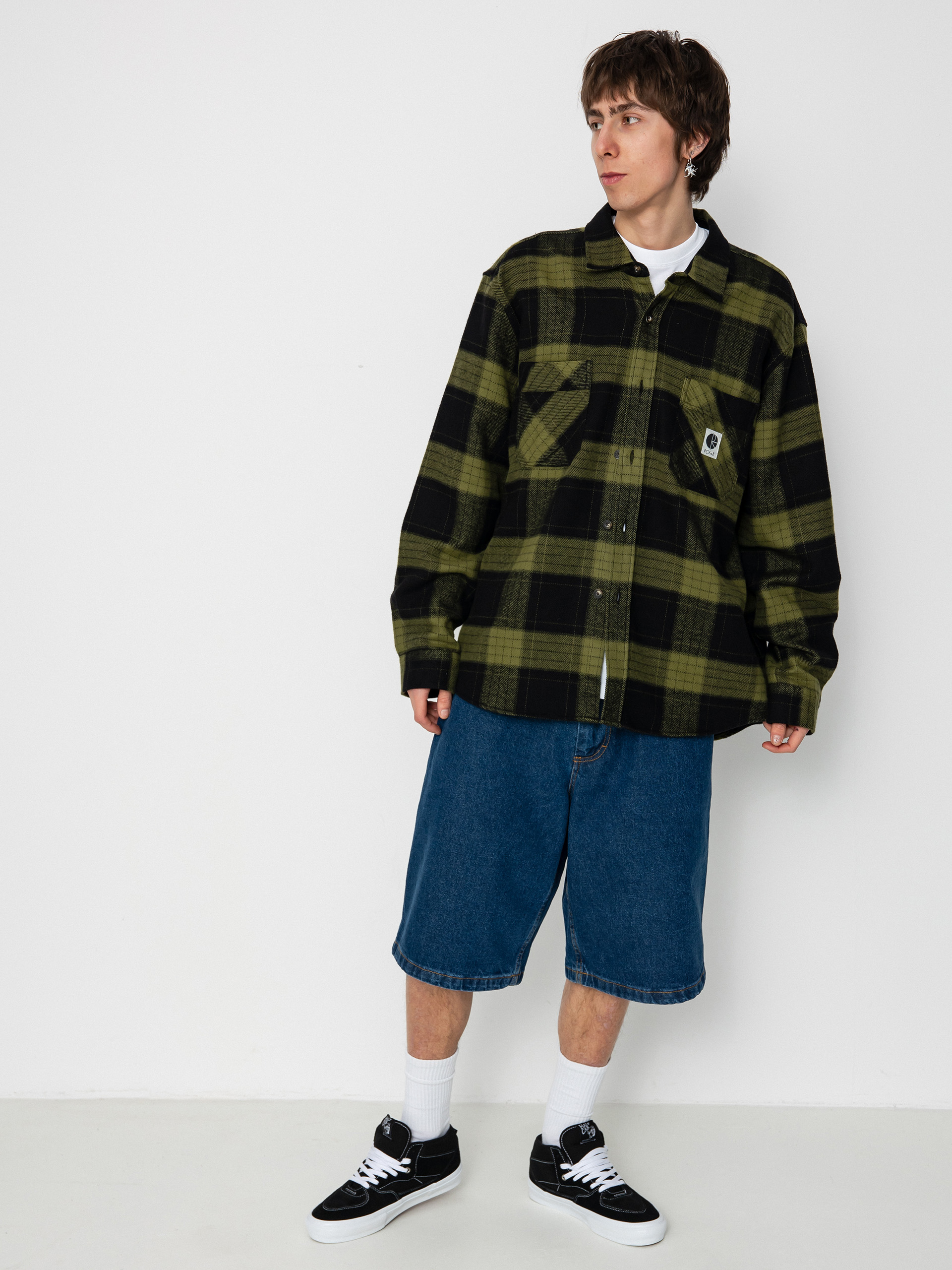 Сорочка Polar Skate Mike Flannel (black/army green)