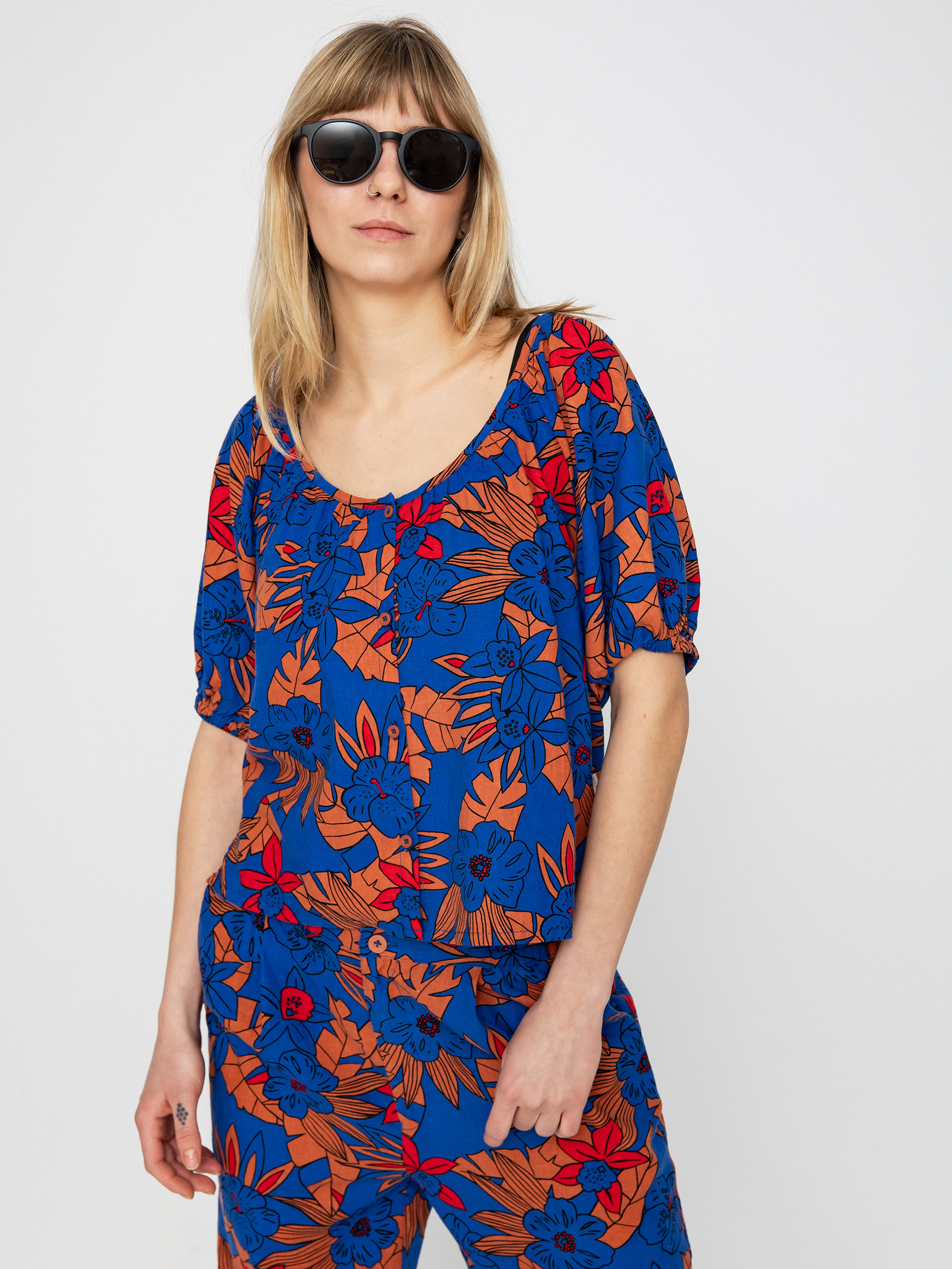 Сорочка Brixton Mercado Linen Top Wmn (terracotta)