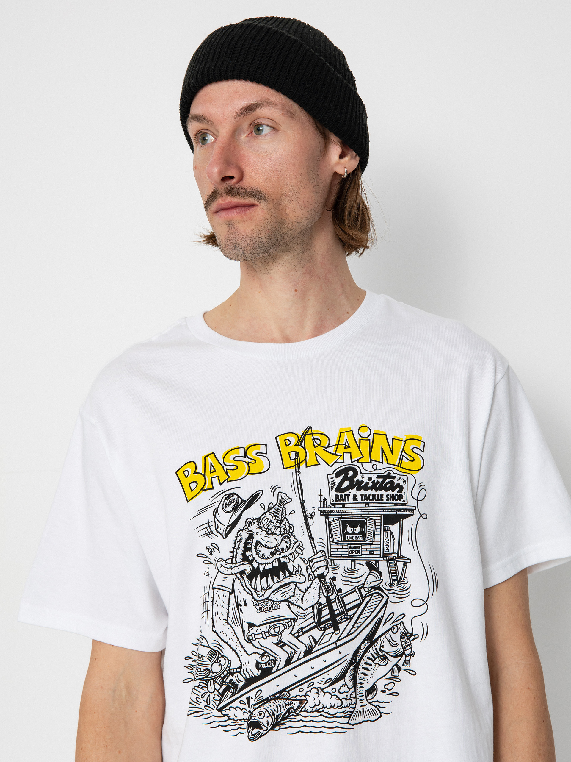 Футболка Brixton Bass Brains Monster Stt (white)