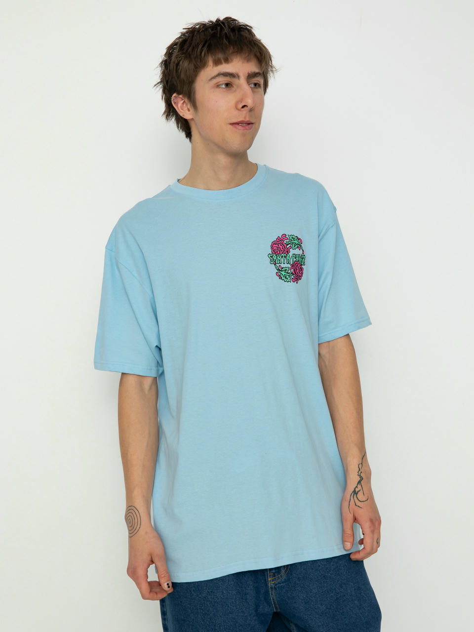 Футболка Santa Cruz Dressen Rose Crew Two (sky blue)