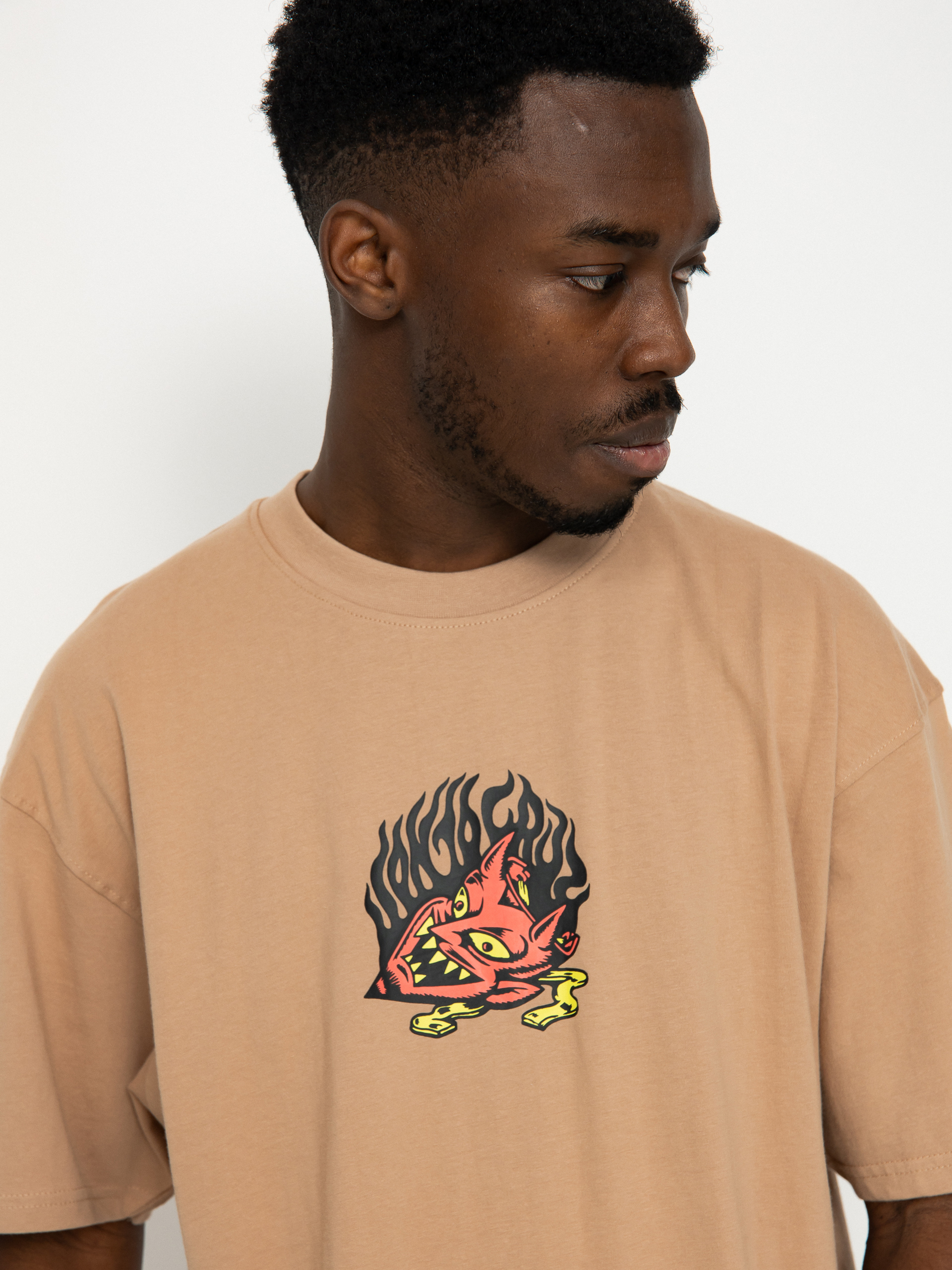 Футболка Santa Cruz Delfino Devil Mask Front (taupe)