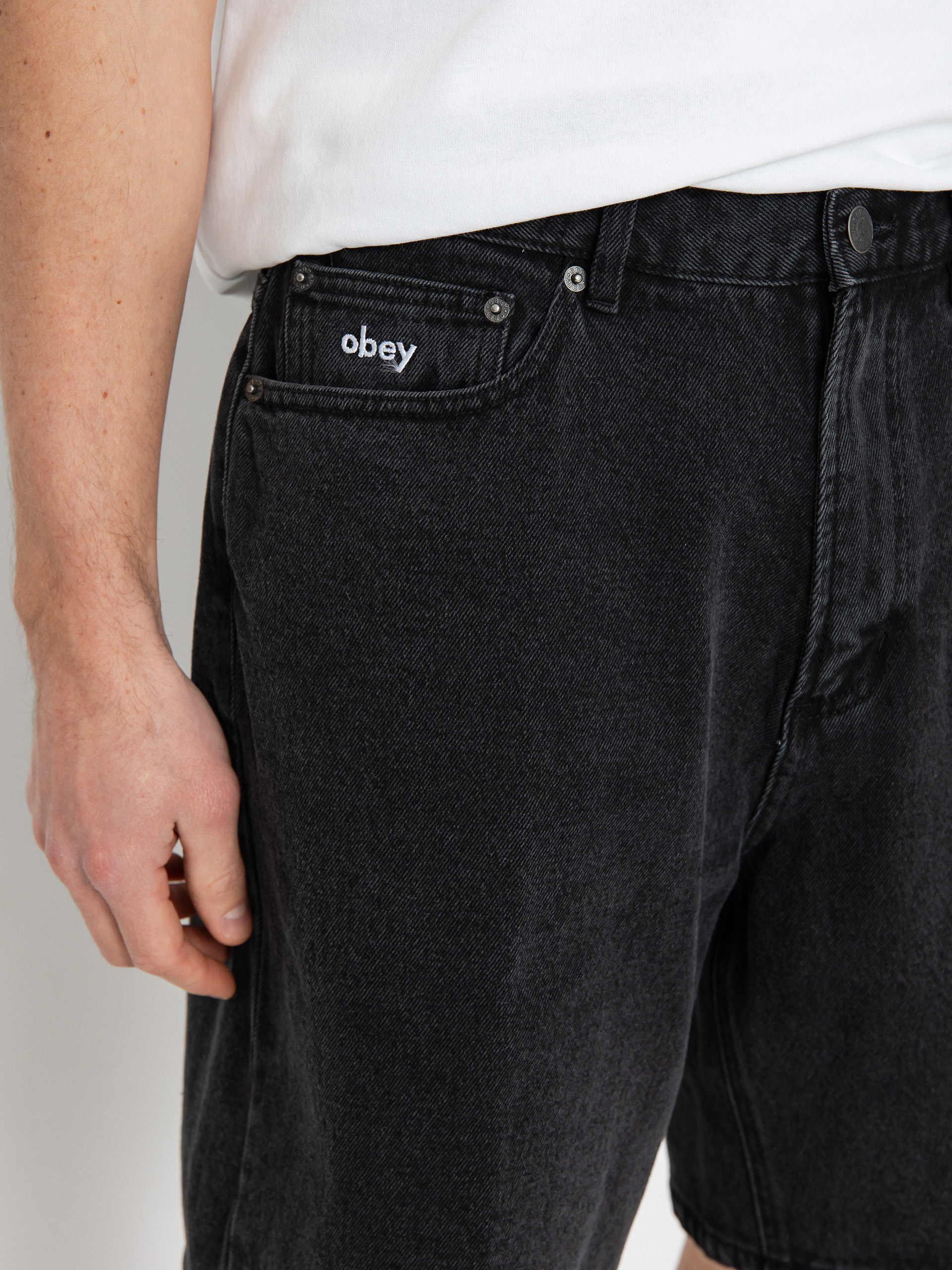 Шорти OBEY Bigwig Baggy Denim (faded black)