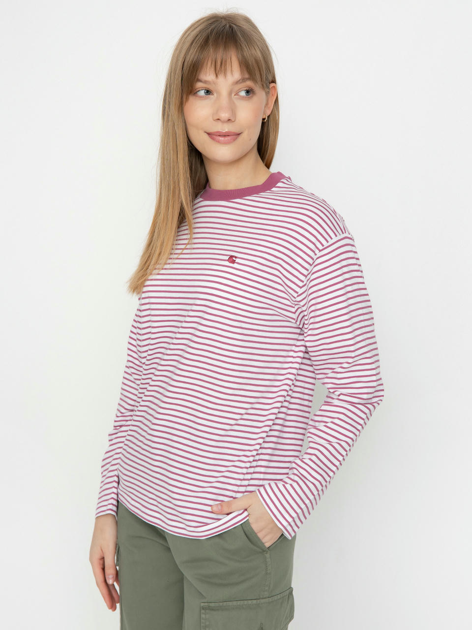 Лонгслів Carhartt WIP Coleen Wmn (coleen stripe/white/magenta)