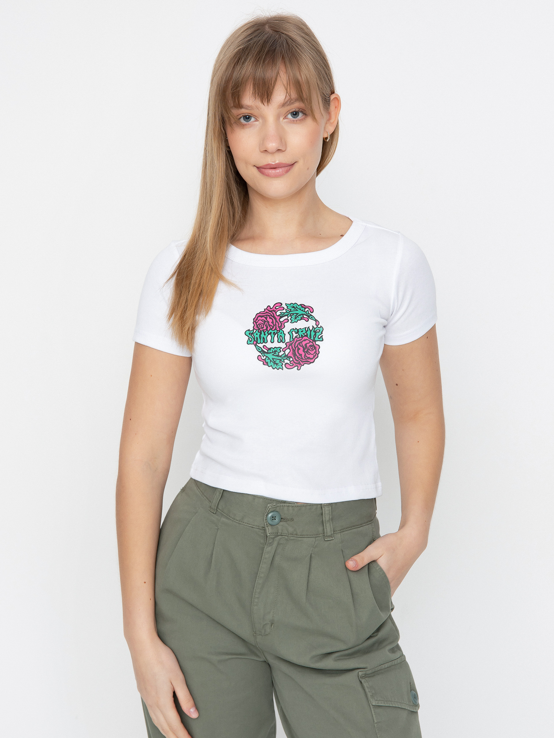 Футболка Santa Cruz Dressen Rose Crew Two Front Wmn (white)