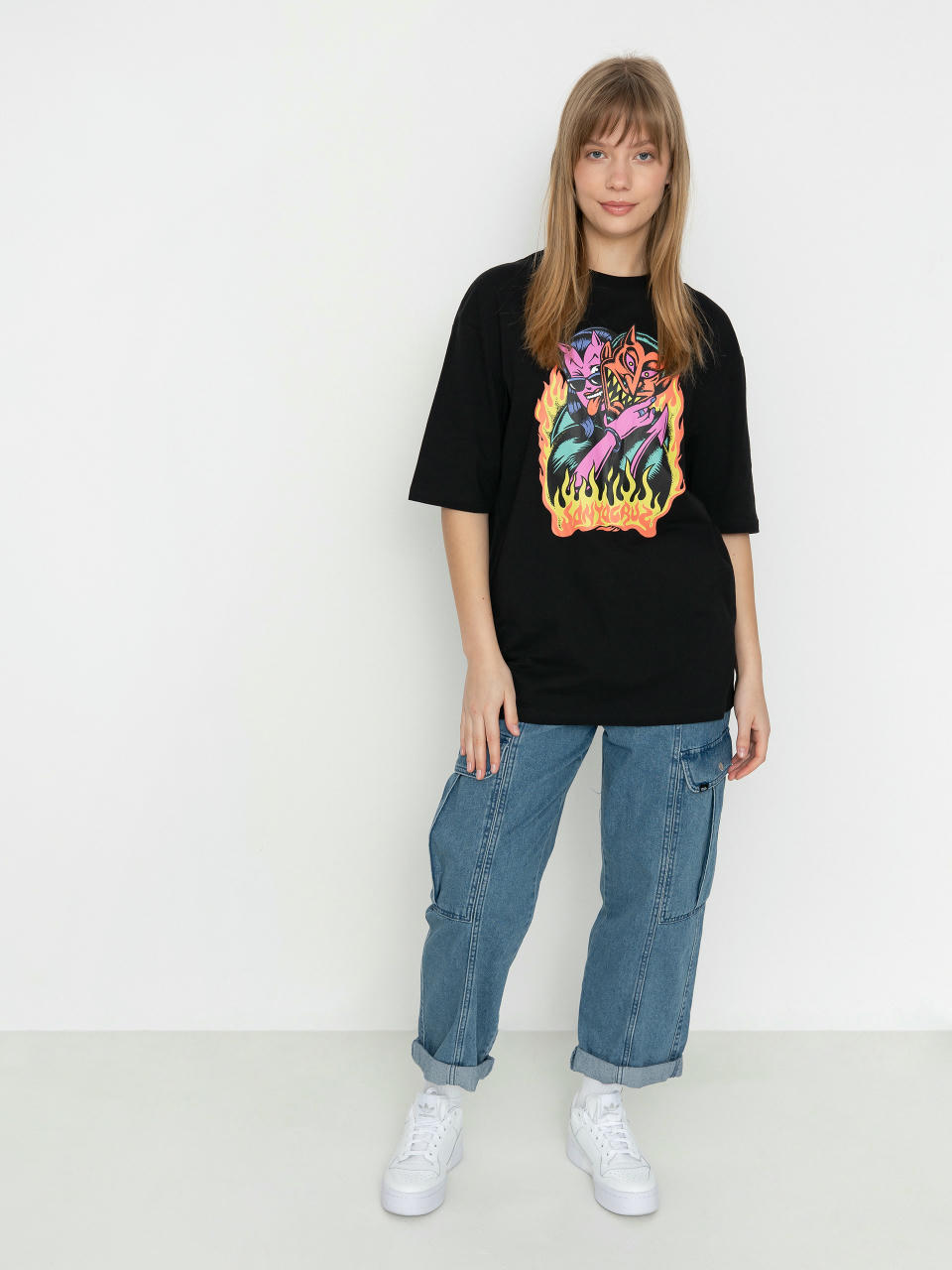 Футболка Santa Cruz Delfino Devil Front Oversized Wmn (black)