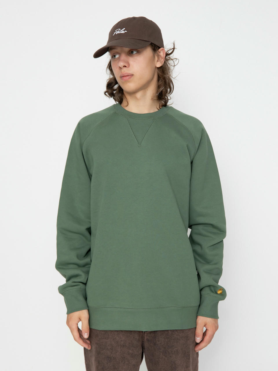 Світшот Carhartt WIP Chase (duck green/gold)