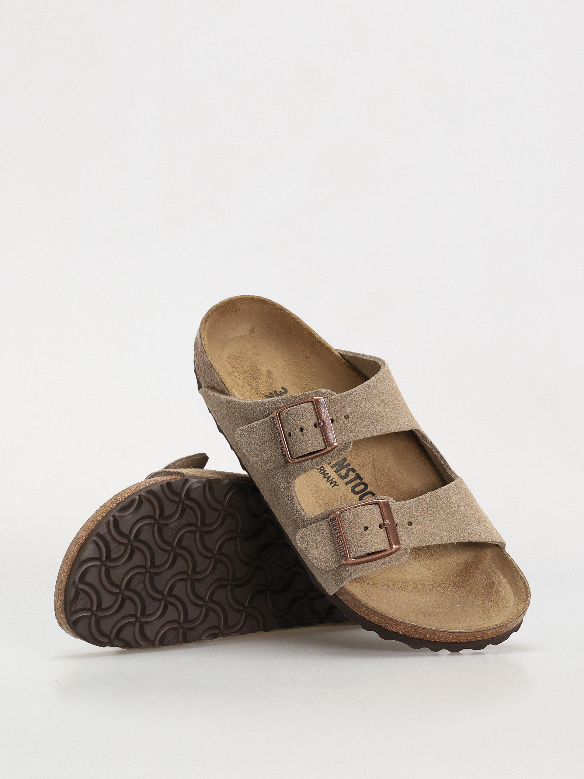 Шльопанці Birkenstock Arizona Suede Leather Narrow Wmn (taupe)