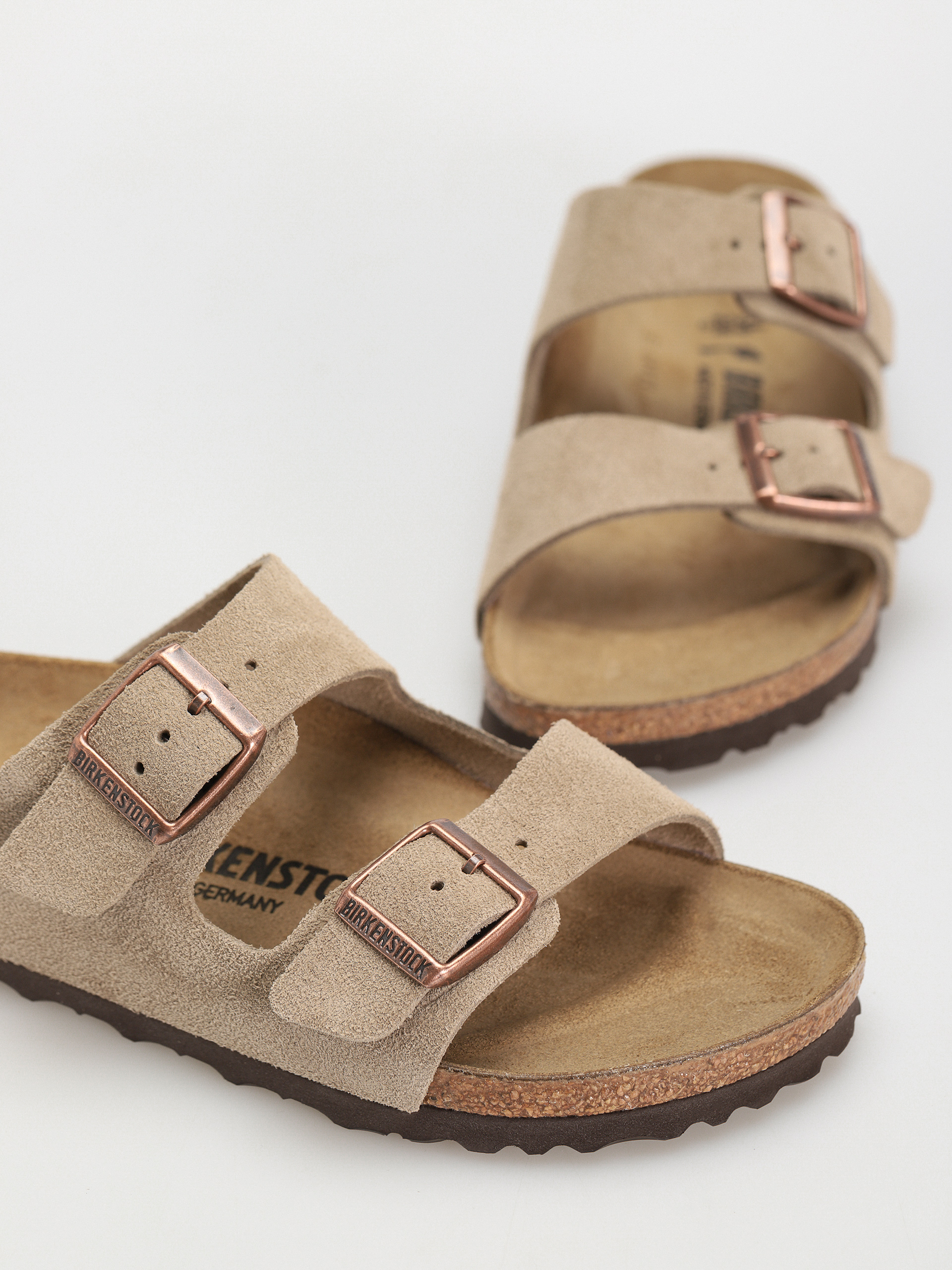 Шльопанці Birkenstock Arizona Suede Leather Narrow Wmn (taupe)