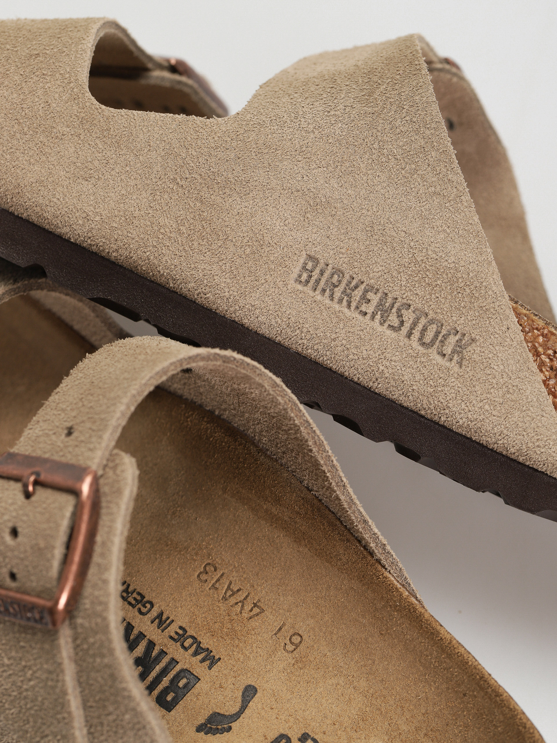 Шльопанці Birkenstock Arizona Suede Leather Narrow Wmn (taupe)