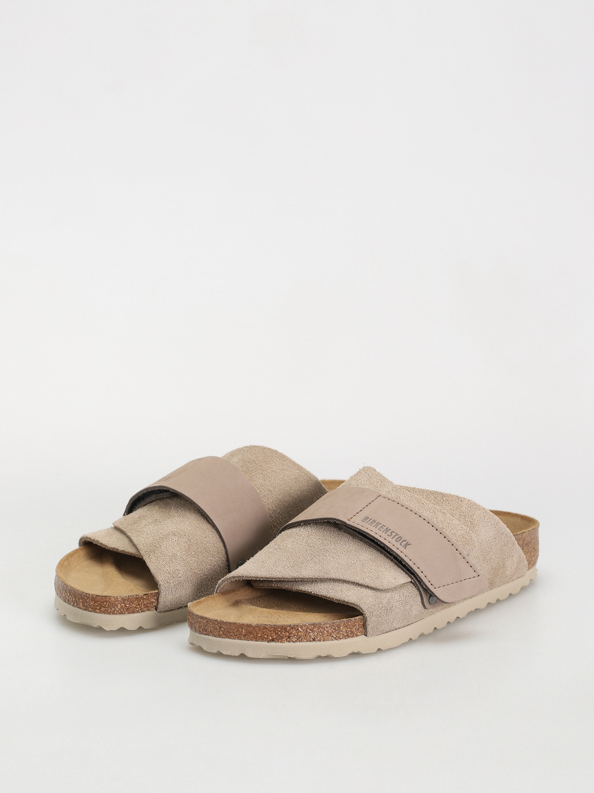 Шльопанці Birkenstock Kyoto Nubuck Suede Leather Narrow Wmn (taupe)