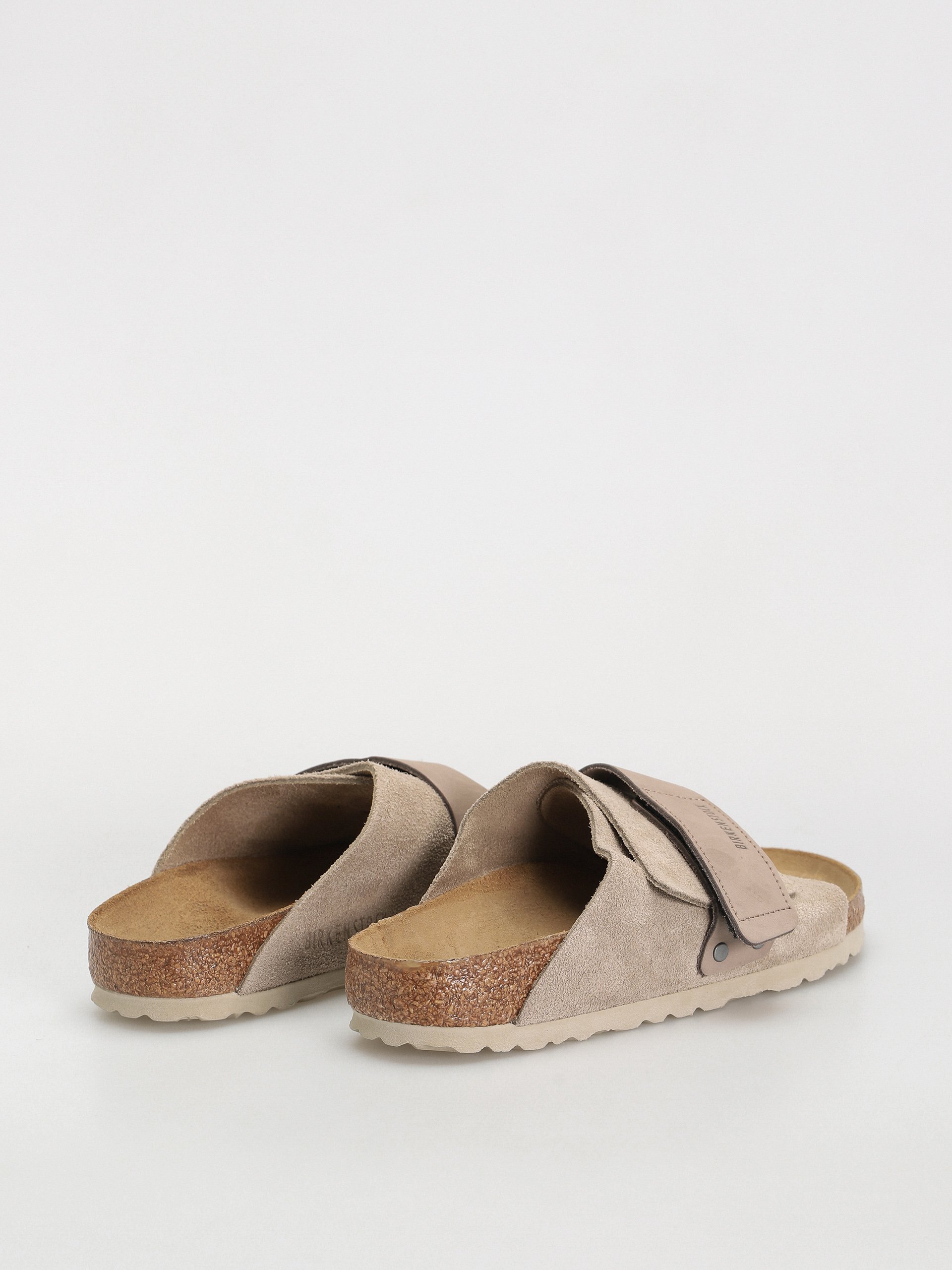 Шльопанці Birkenstock Kyoto Nubuck Suede Leather Narrow Wmn (taupe)