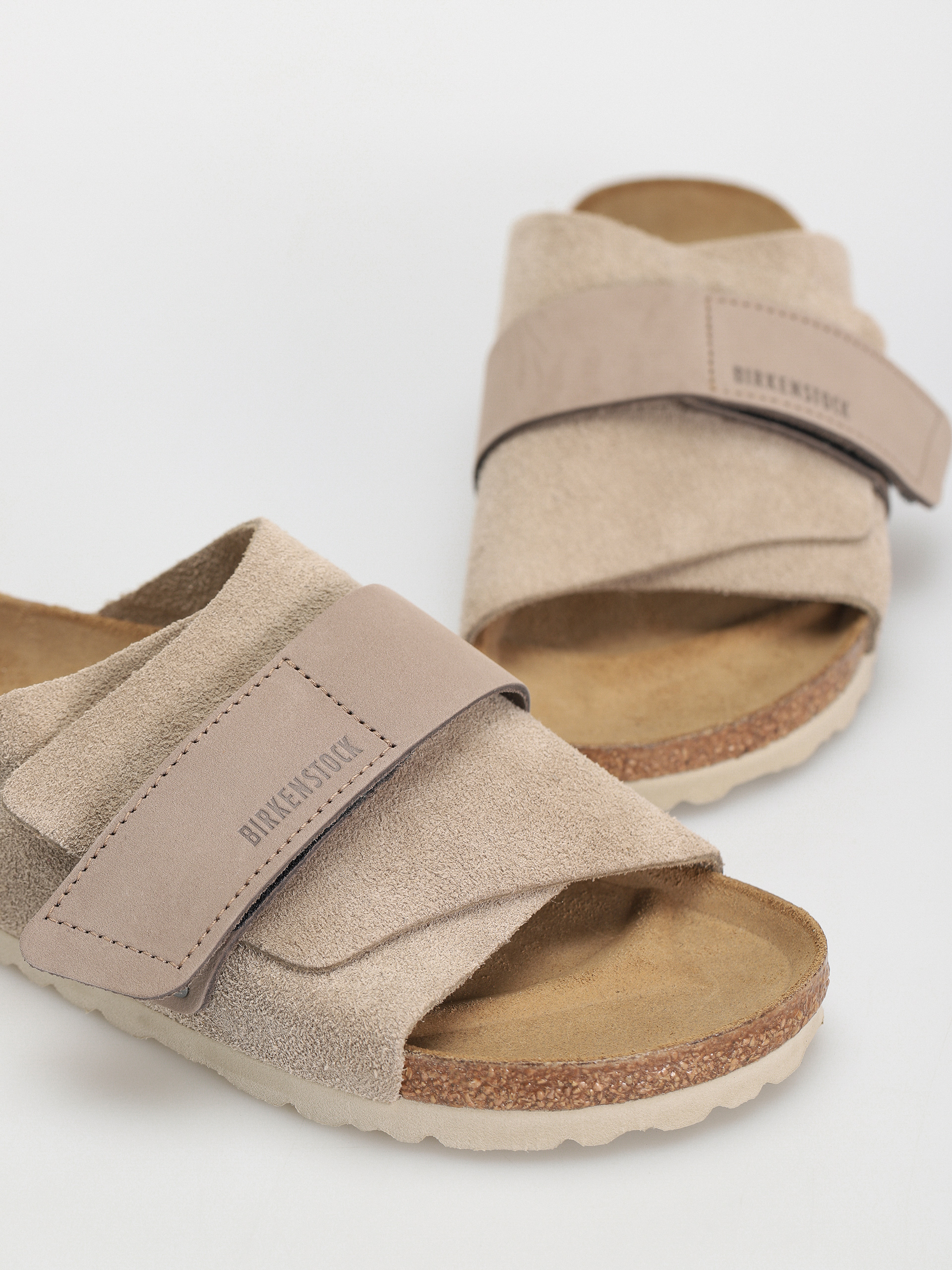 Шльопанці Birkenstock Kyoto Nubuck Suede Leather Narrow Wmn (taupe)