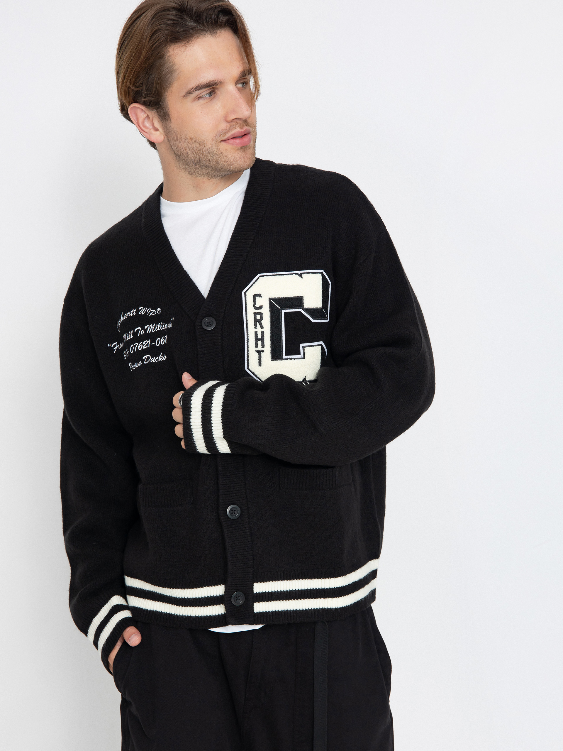 Светр Carhartt WIP Brown Ducks Cardigan (black/wax)