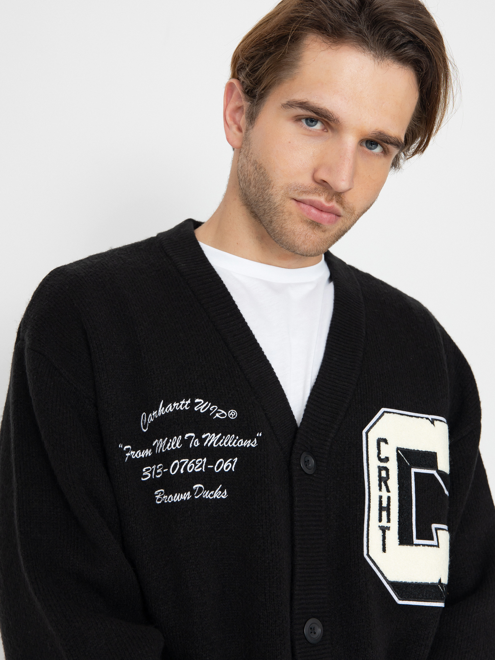 Светр Carhartt WIP Brown Ducks Cardigan (black/wax)