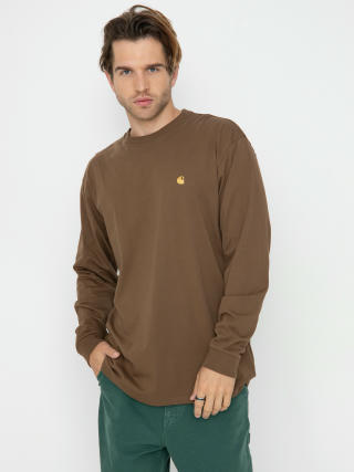 Лонгслів Carhartt WIP Chase (chocolate/gold)