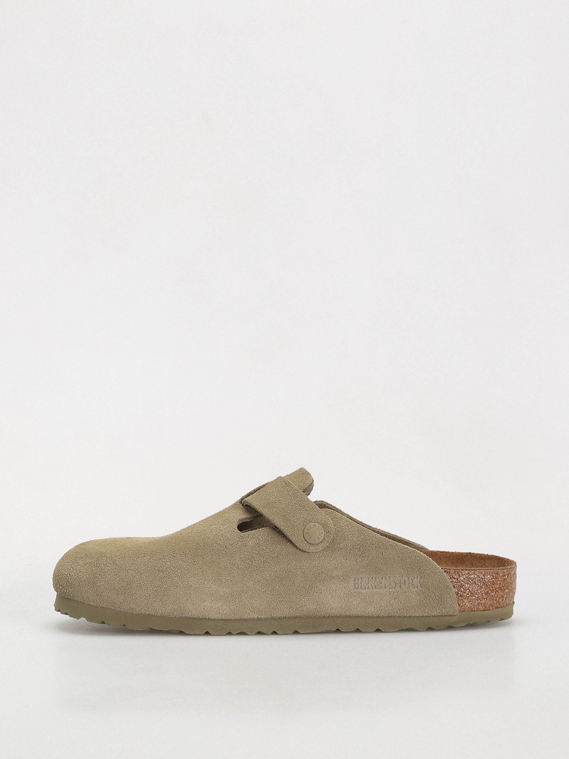 Шльопанці Birkenstock Boston Suede Leather Regular (faded khaki)