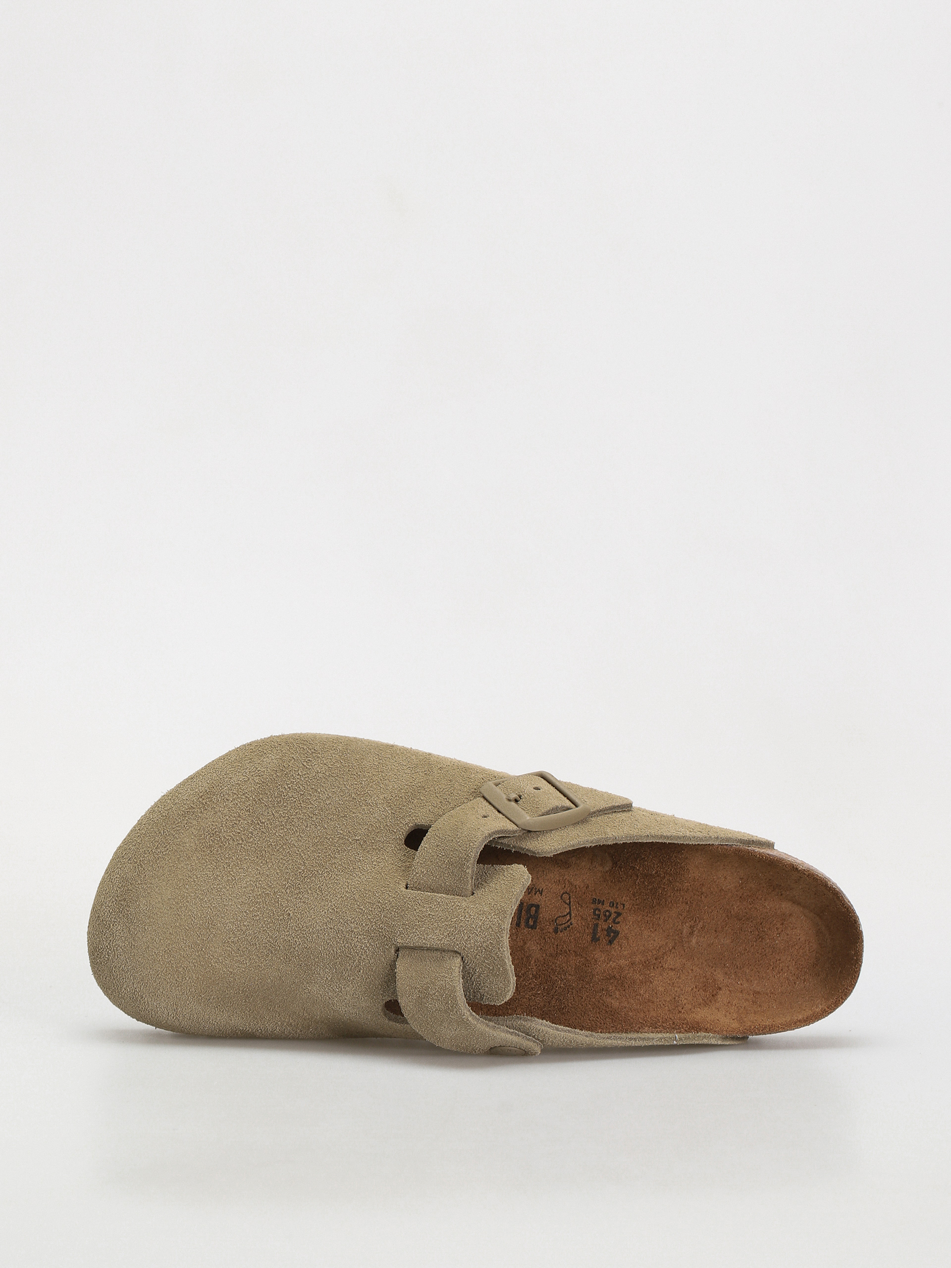 Шльопанці Birkenstock Boston Suede Leather Regular (faded khaki)