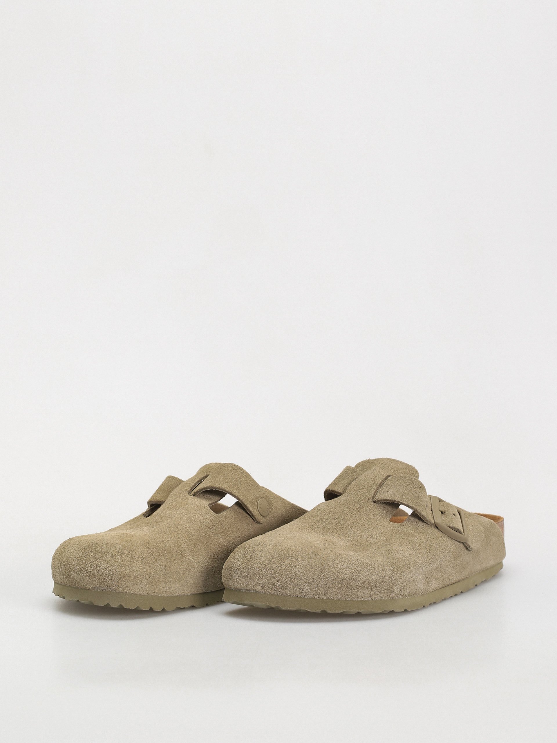 Шльопанці Birkenstock Boston Suede Leather Regular (faded khaki)