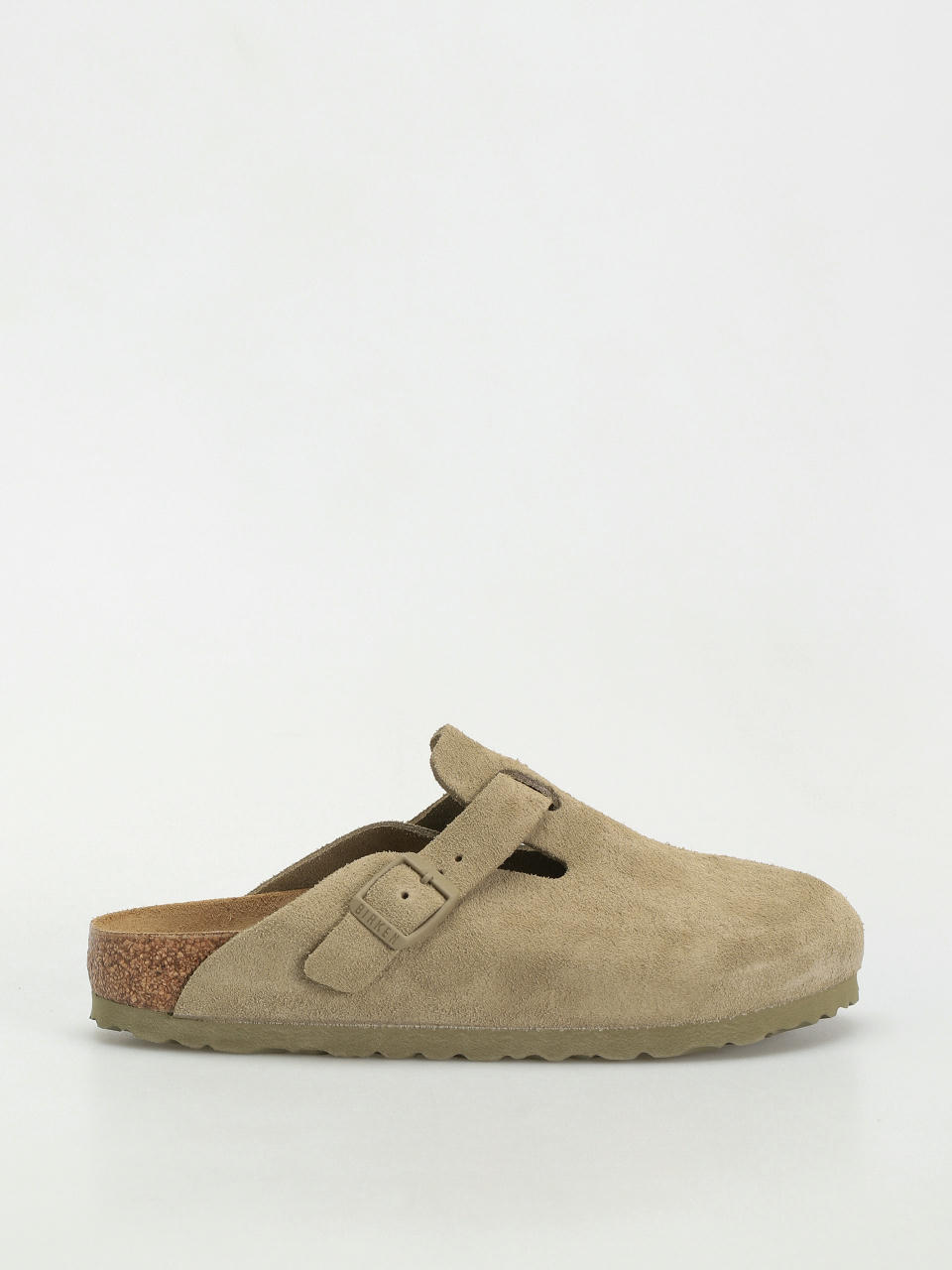 Шльопанці Birkenstock Boston Suede Leather Narrow Wmn (faded khaki)