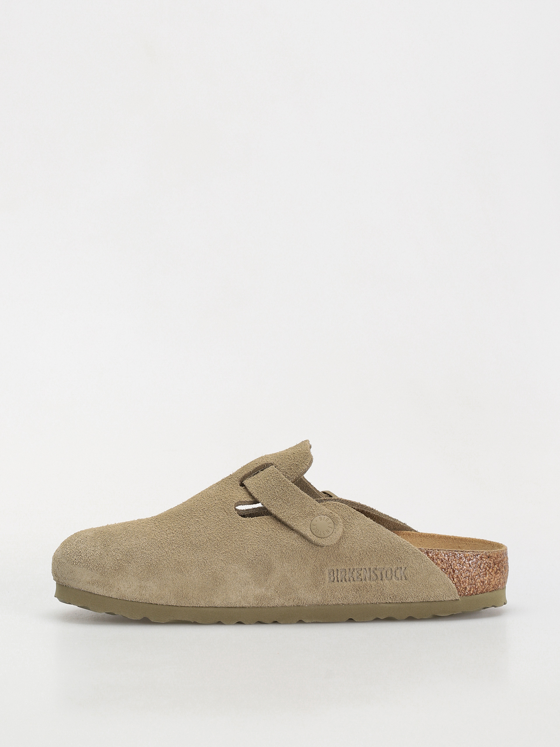 Birkenstock Boston サンダル ベージュ 42 Шльопанці Birkenstock Boston Suede Leather Narrow Wmn - зелений