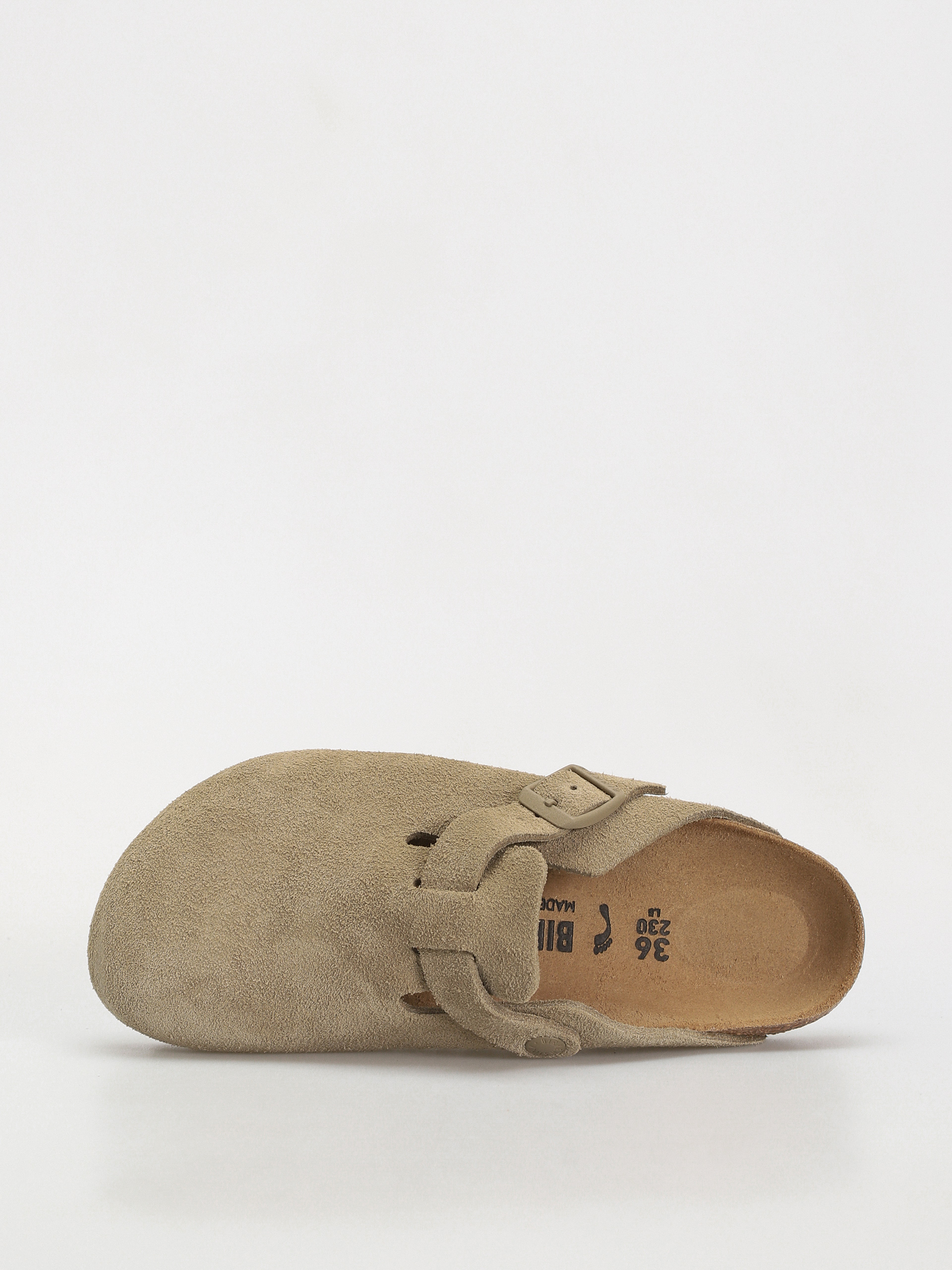 Шльопанці Birkenstock Boston Suede Leather Narrow Wmn (faded khaki)