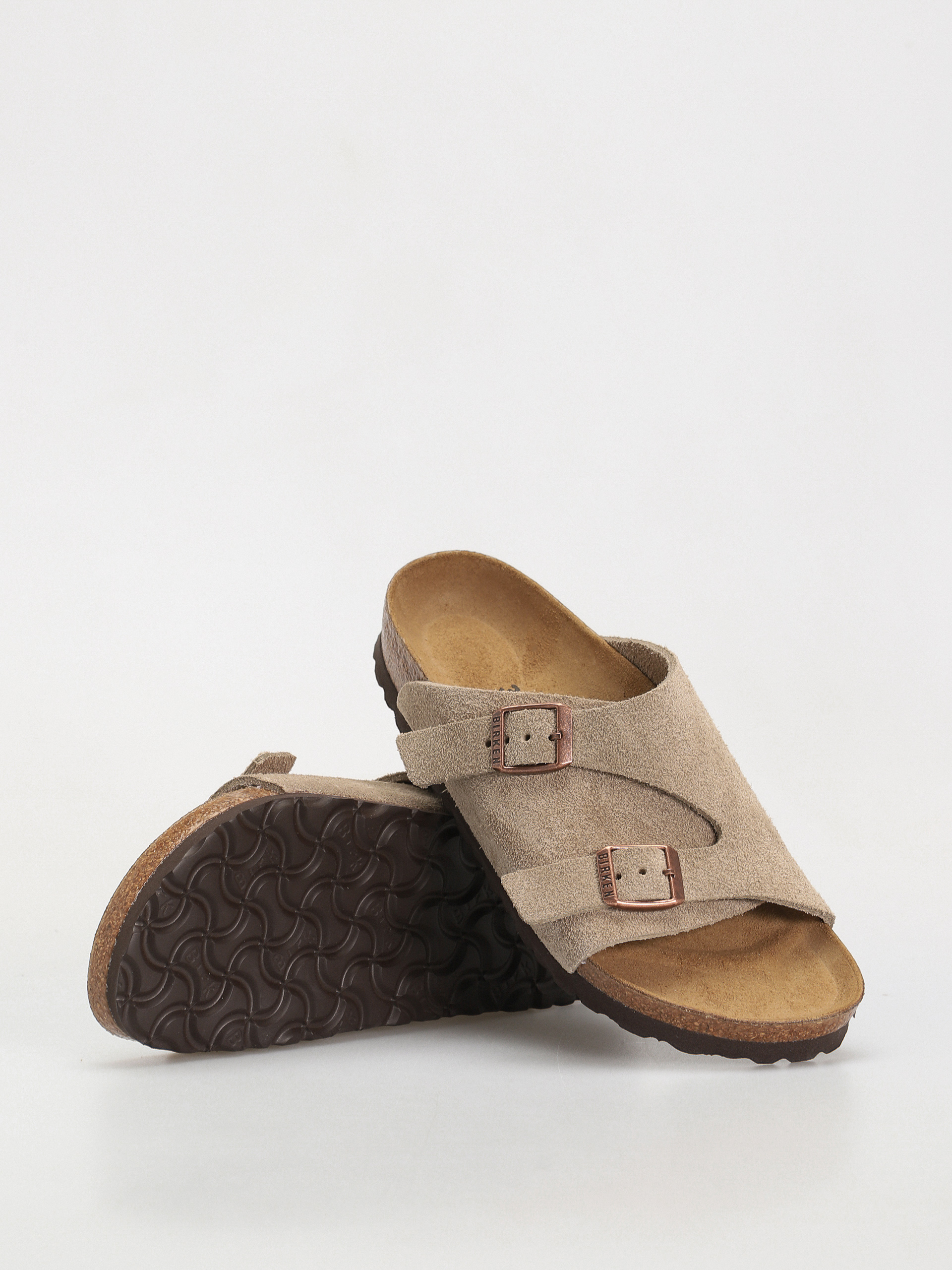 Шльопанці Birkenstock Zürich Suede Leather Narrow Wmn - коричневий
