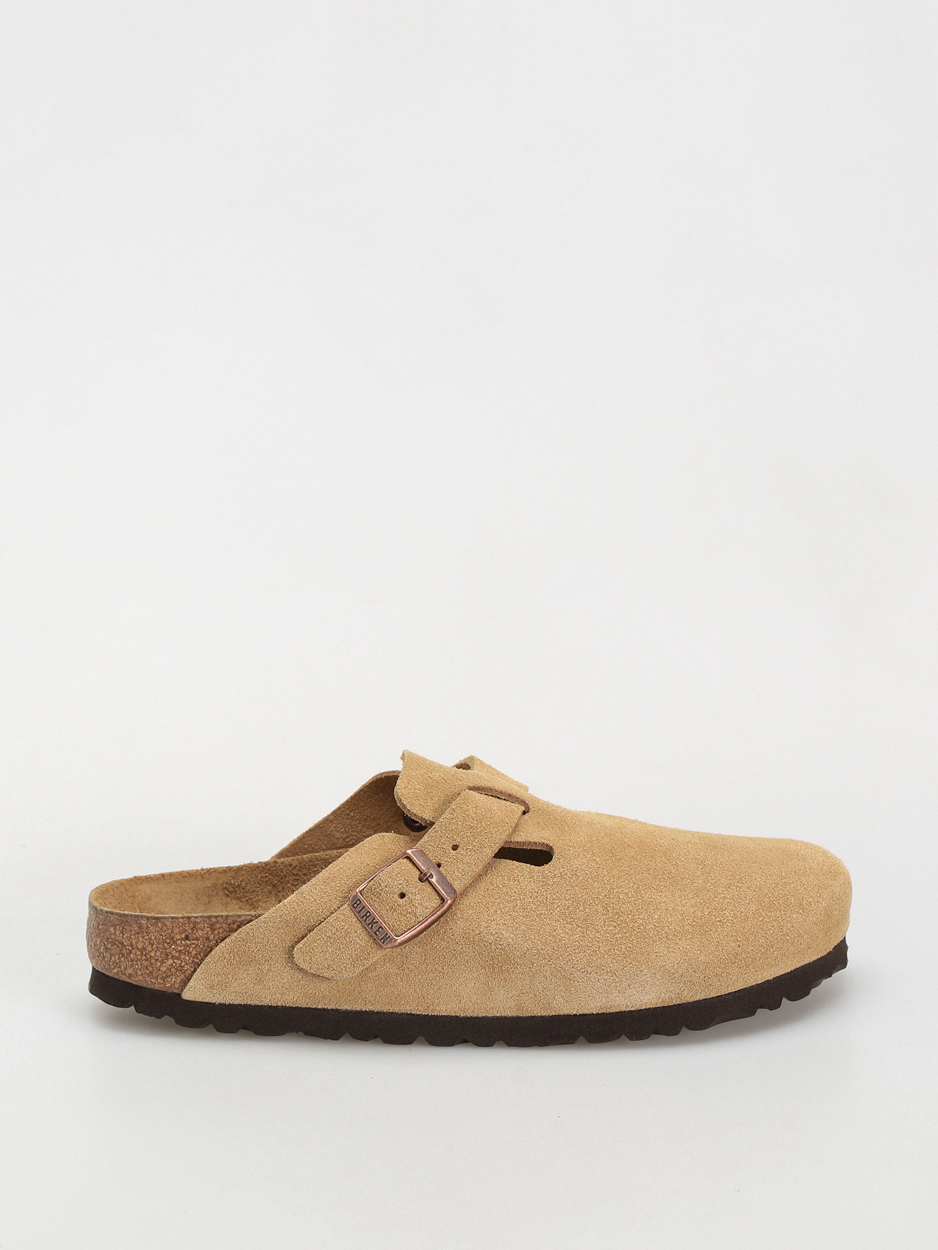 Шльопанці Birkenstock Boston Suede Leather Narrow Wmn (latte cream)