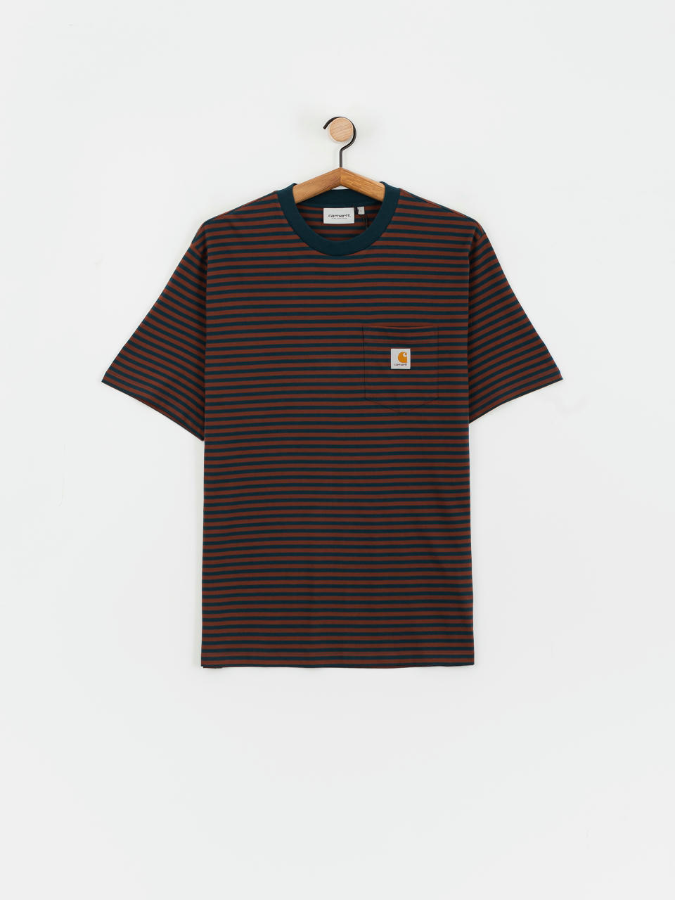 Футболка Carhartt WIP Verner Pocket (verner stripe/duck blue/offroad)