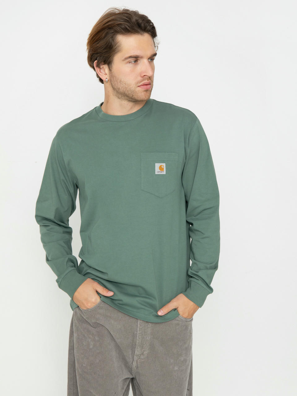 Лонгслів Carhartt WIP Pocket (duck green)