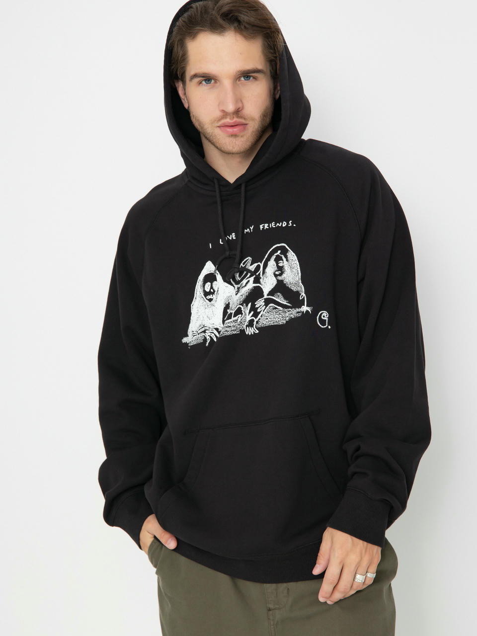 Худі Carhartt WIP Pepe Friends HD (black/white)