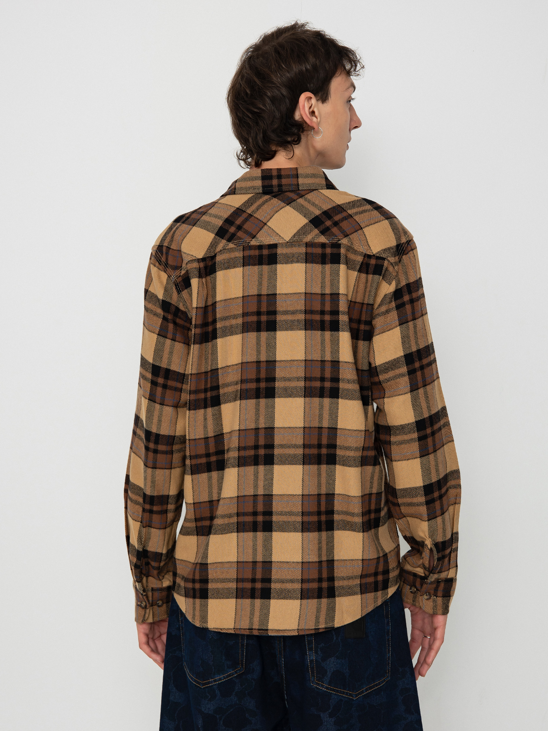 Сорочка Brixton Bowery Flannel Ls (tiger's eye/pinecone brown/was)