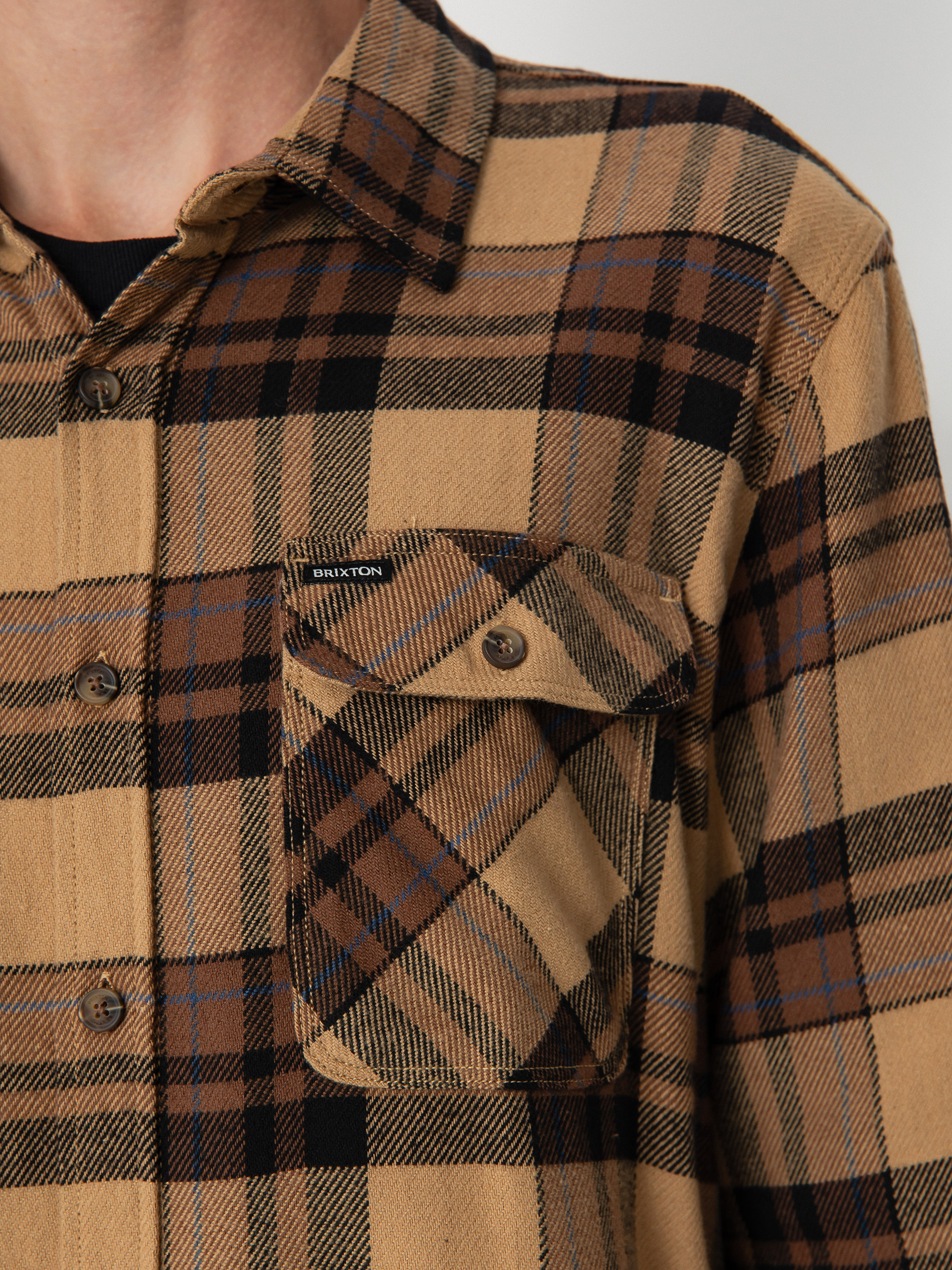 Сорочка Brixton Bowery Flannel Ls (tiger's eye/pinecone brown/was)