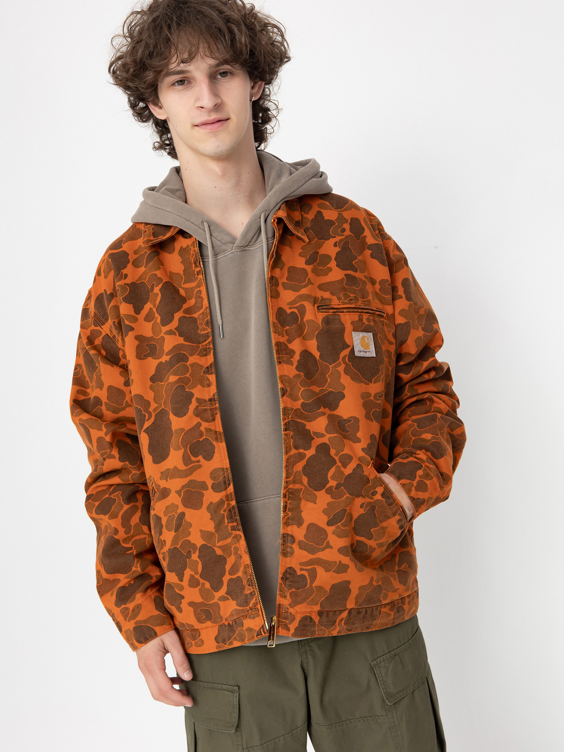 Куртка Carhartt WIP Duck Detroit - червоний (camo duck/green/turmeric)