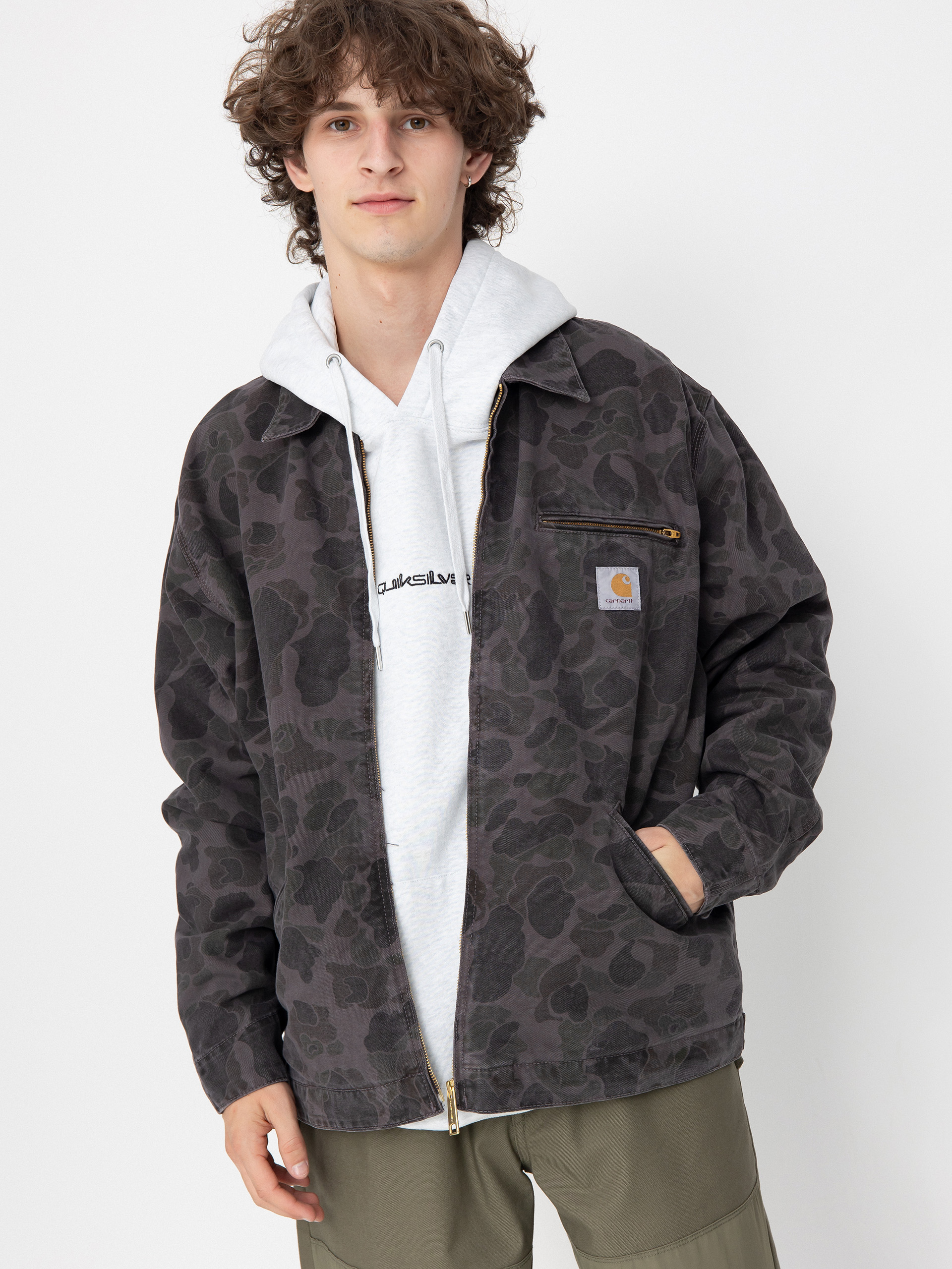 Куртка Carhartt WIP Duck Detroit - сірий (camo duck/green/graphite) Куртка Carhartt WIP Duck Detroit - сірий (camo duck/green/graphite)