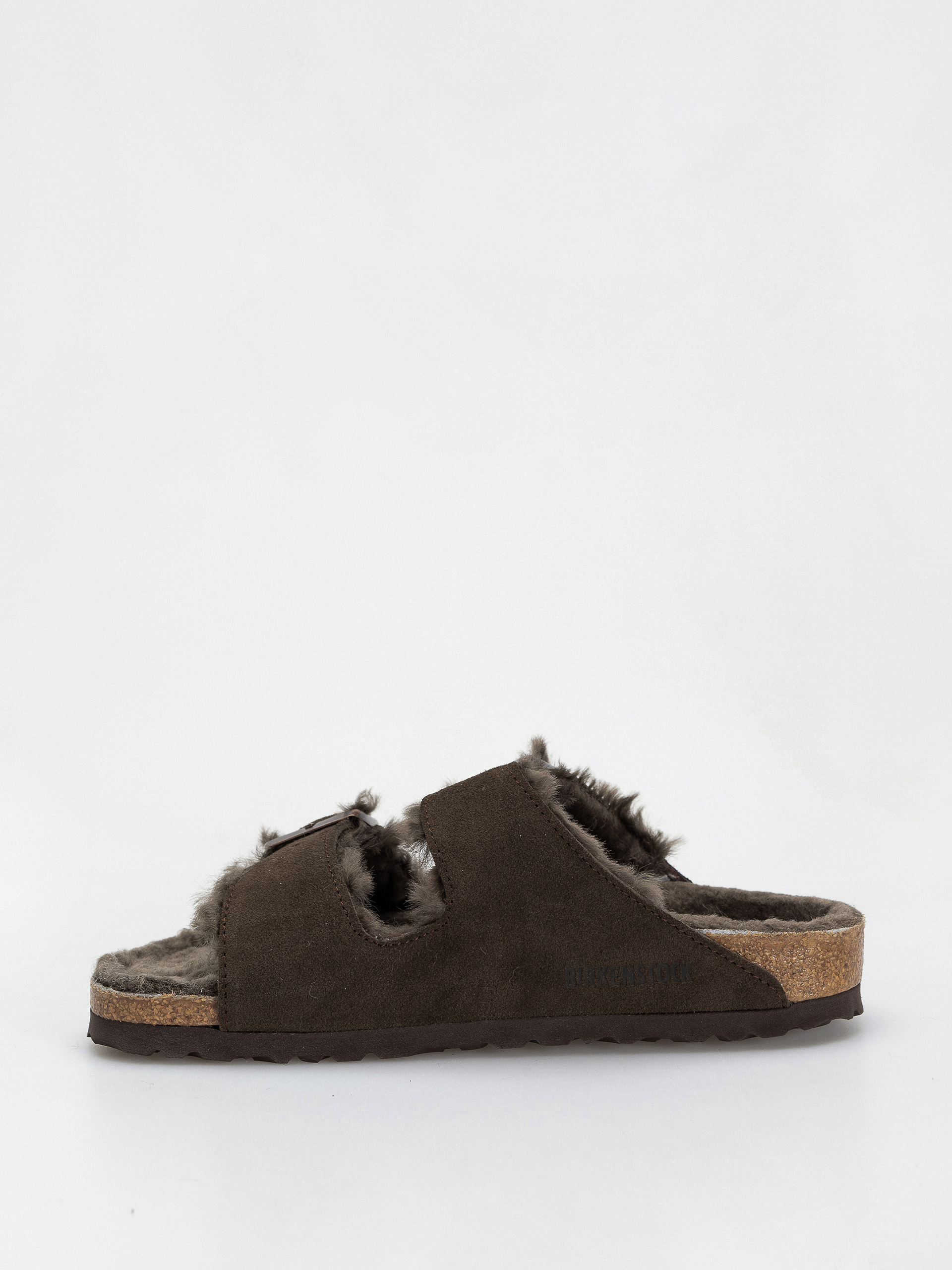 Шльопанці Birkenstock Arizona Shearling Suede Leather Fur Narrow Wmn (mocha)