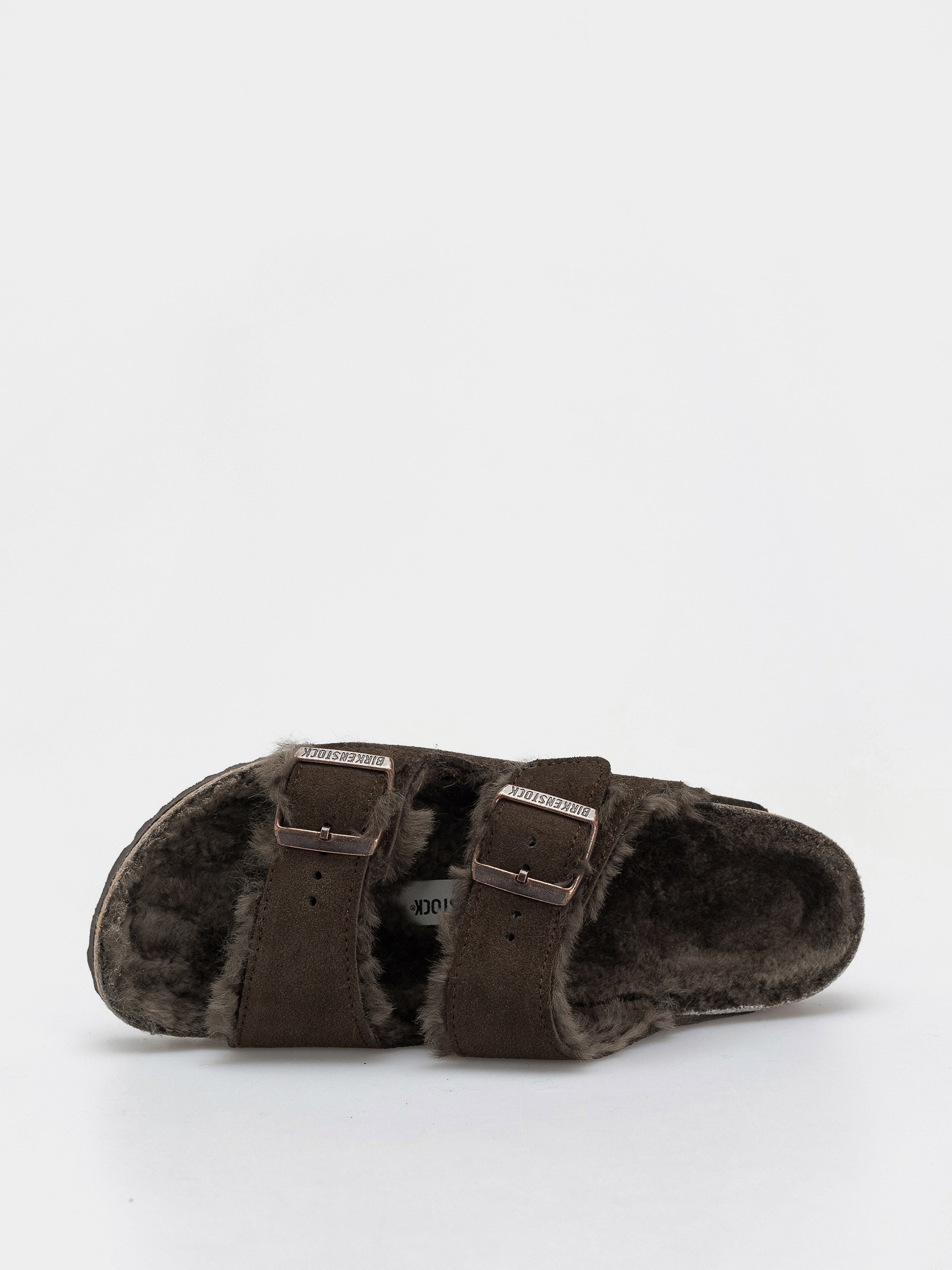Шльопанці Birkenstock Arizona Shearling Suede Leather Fur Narrow Wmn (mocha)