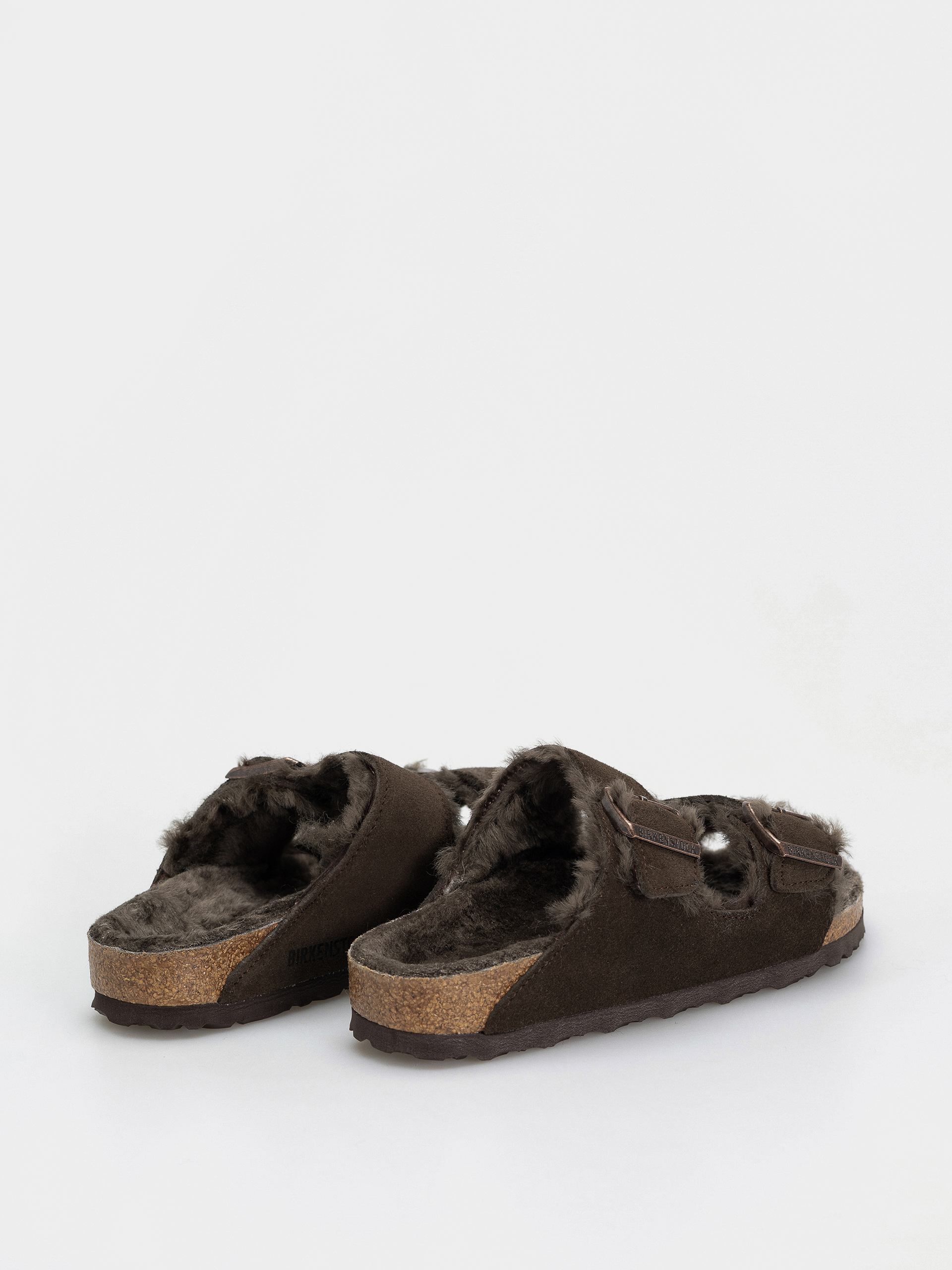 Шльопанці Birkenstock Arizona Shearling Suede Leather Fur Narrow Wmn (mocha)