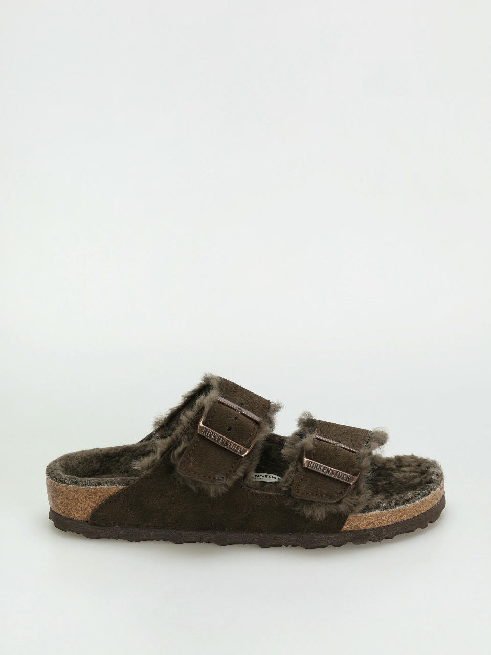 Шльопанці Birkenstock Arizona Shearling Suede Leather Fur Narrow Wmn (mocha)