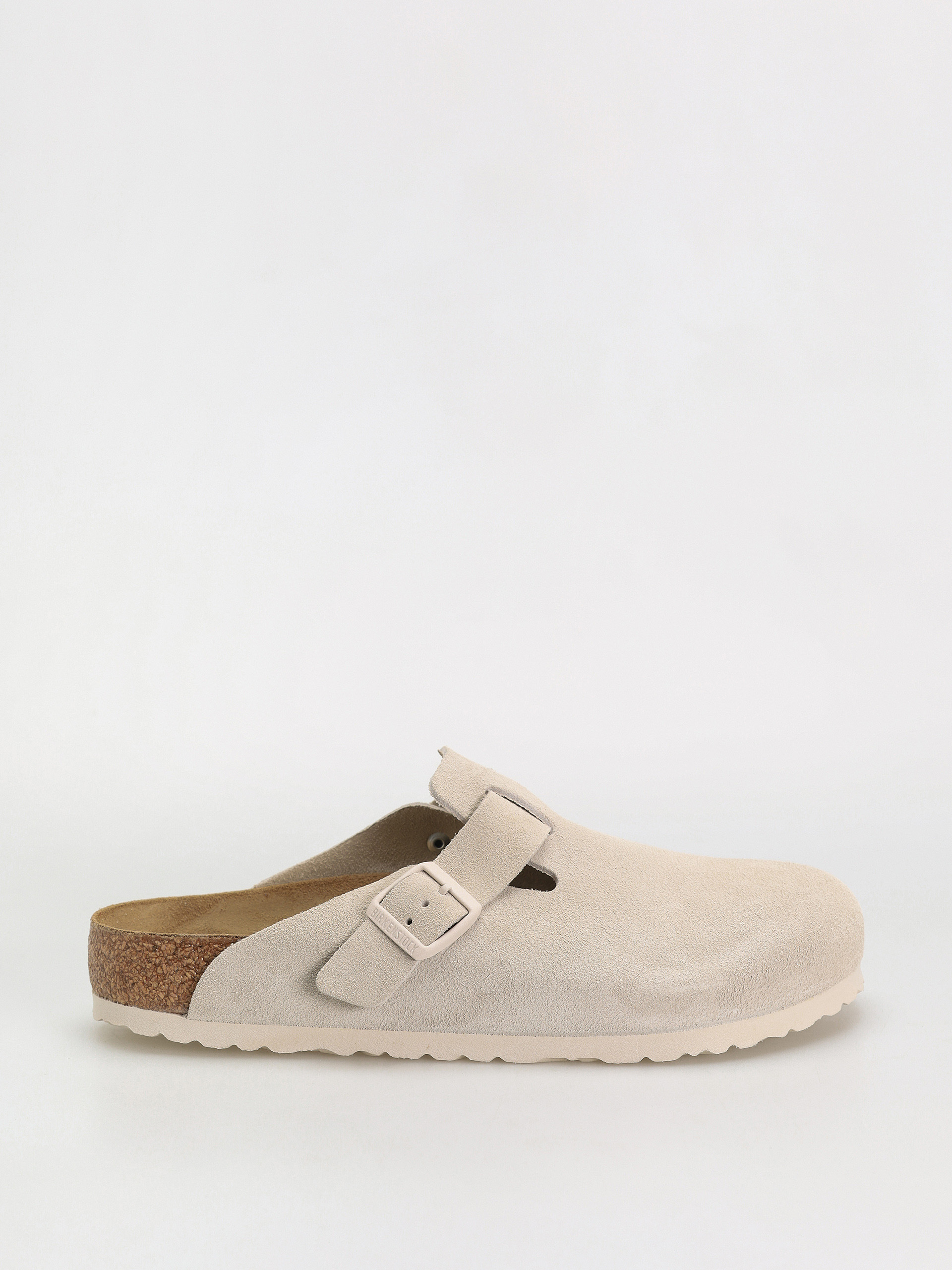 Шльопанці Birkenstock Boston Suede Leather Regular (antique white)