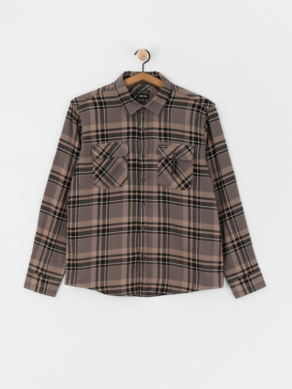 Сорочка Brixton Bowery Flannel Ls (charcoal/black/cinder grey)