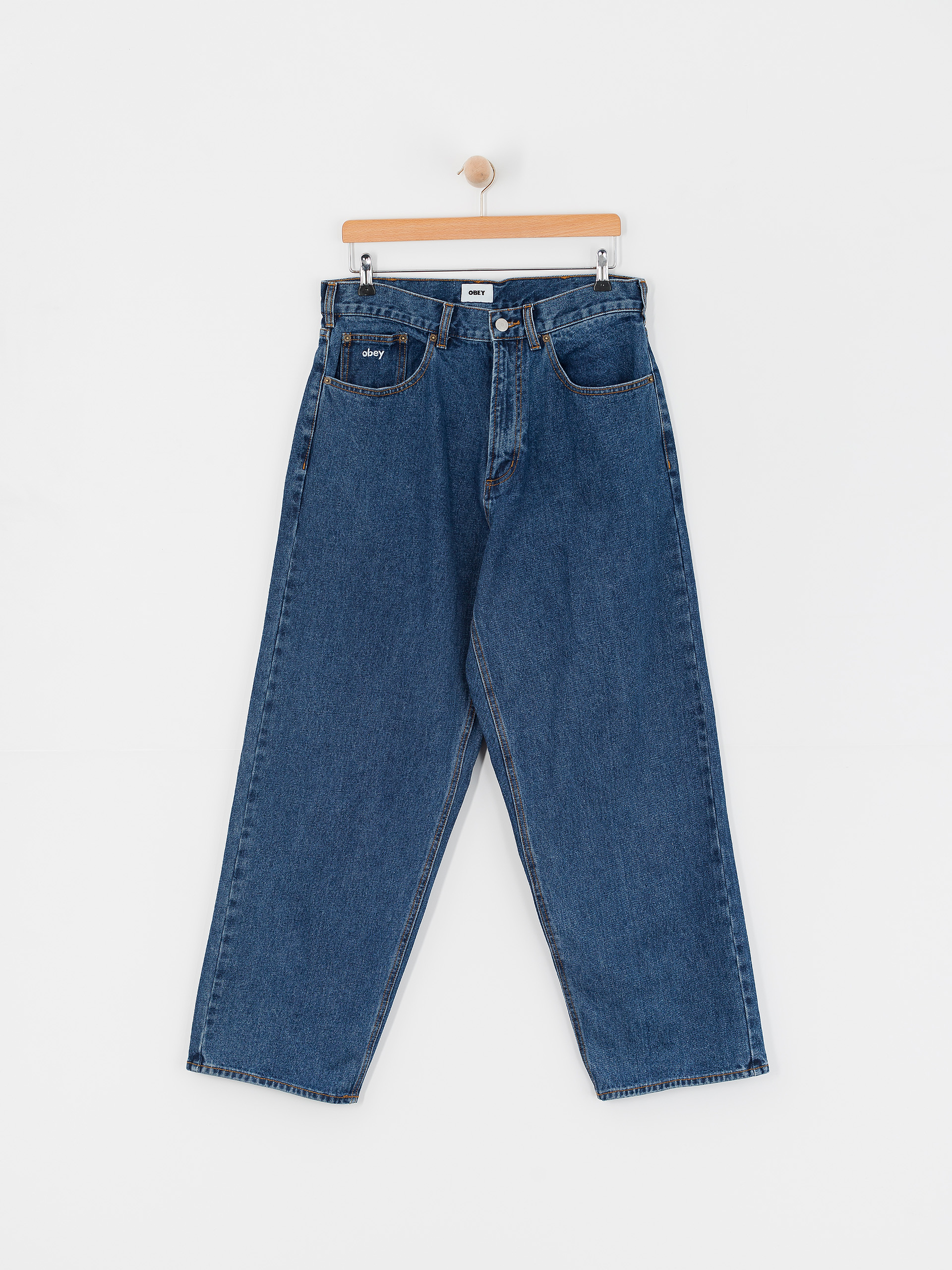 Штани OBEY Bigwig Baggy Denim (stone wash indigo)