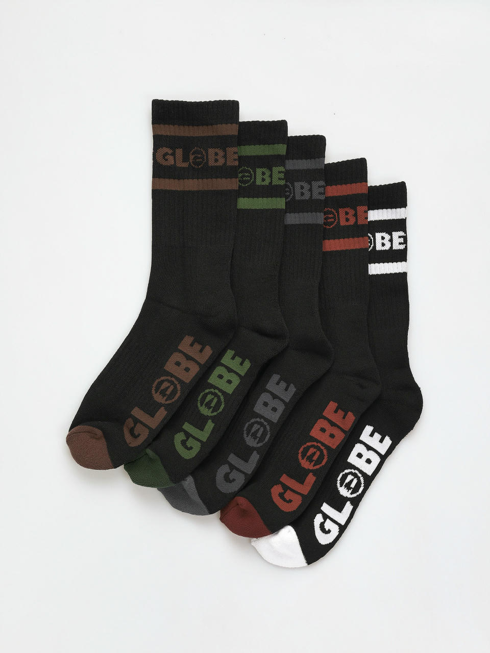  Шкарпетки Globe Tilt Hi Crew 5 Pack (black/assorted)