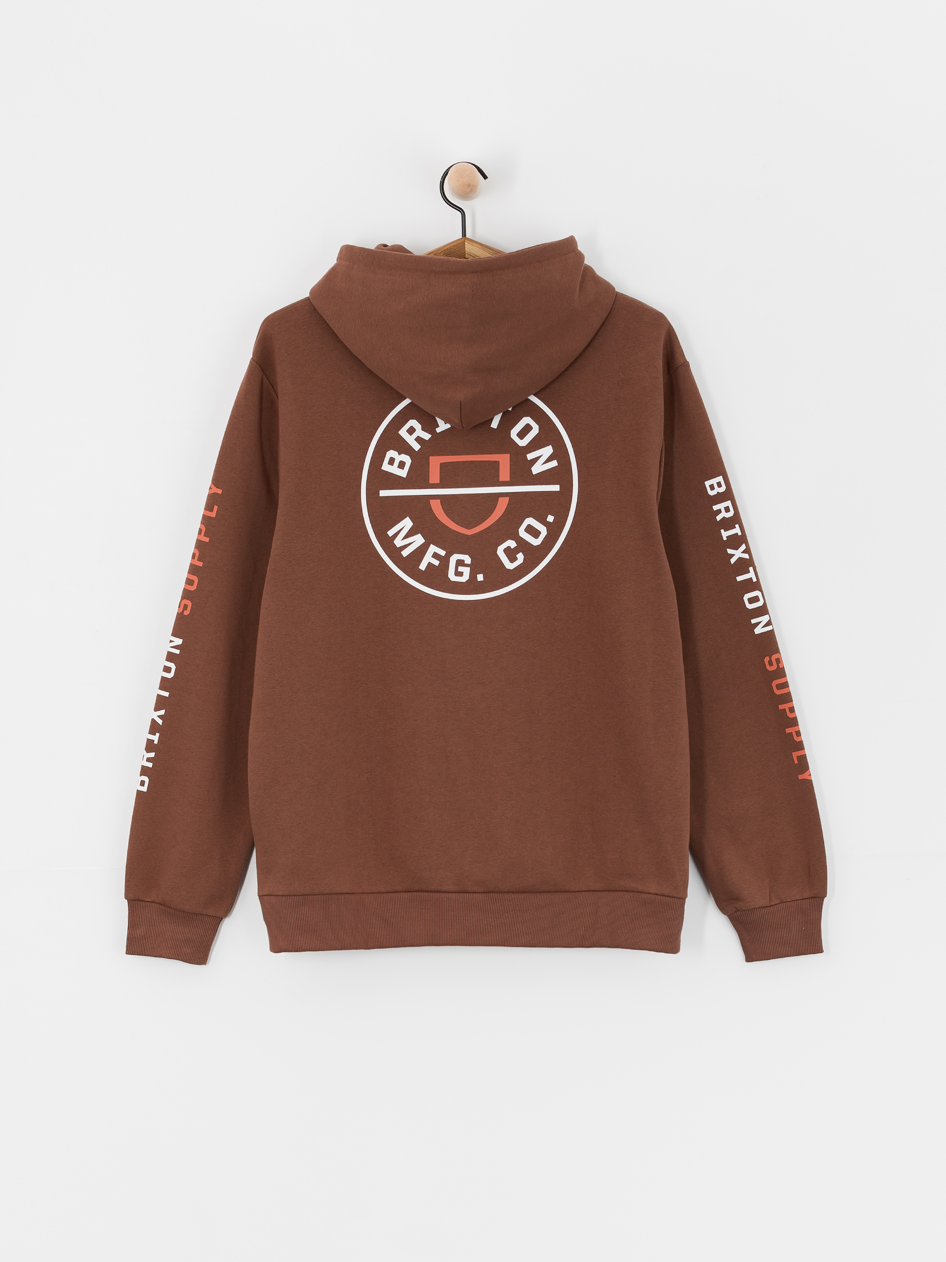 Худі Brixton Crest HD (pinecone brown/rust orange/whi)