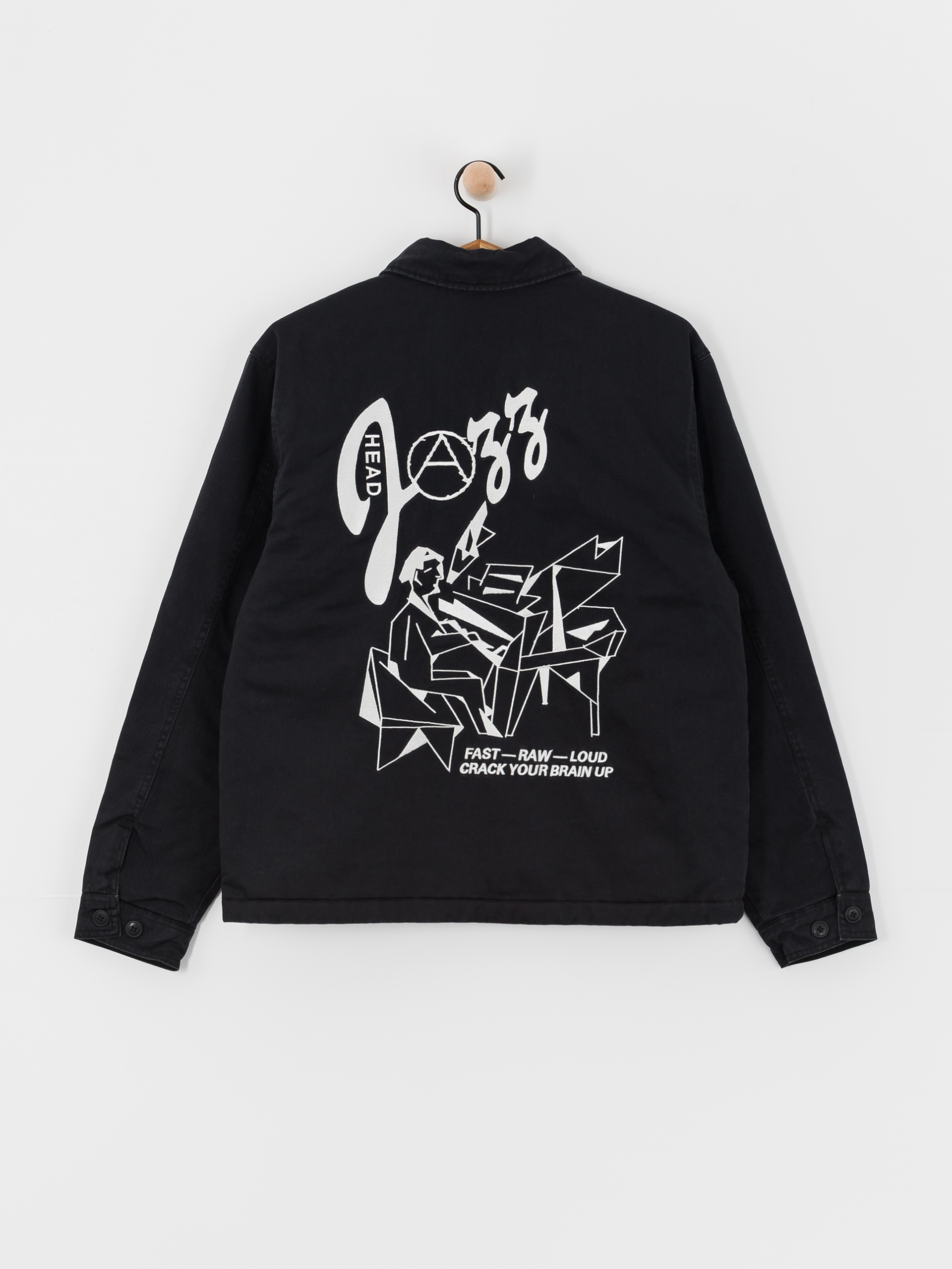 Куртка OBEY Head Jazz Zip Up (digital black faded wash)