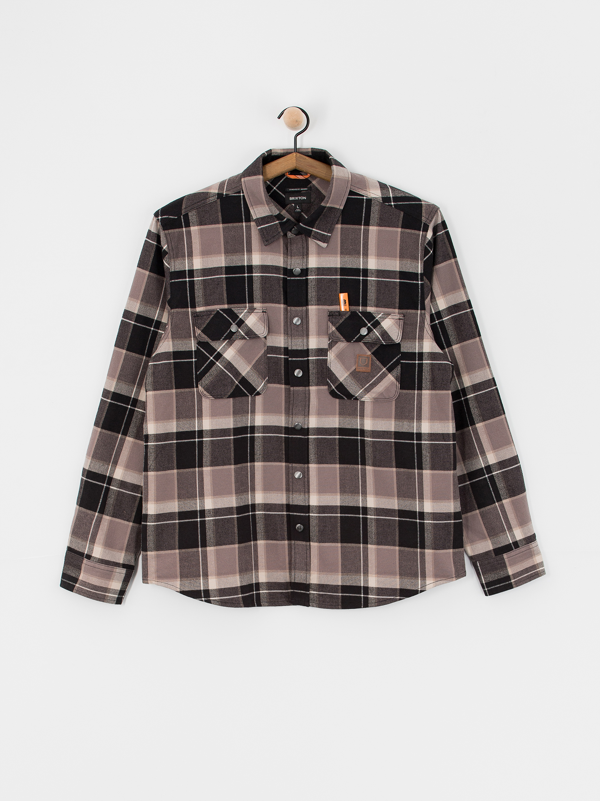 Сорочка Brixton Builders Bowery Str Wr Ls (black/charcoal/beige)