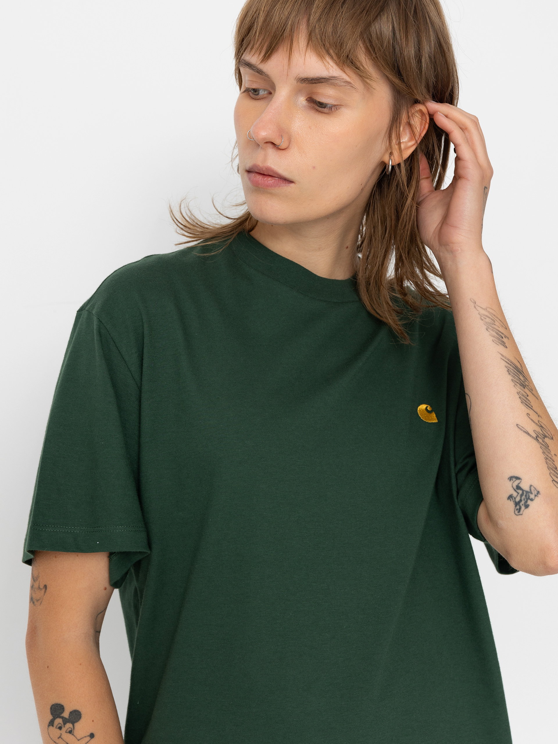Футболка Carhartt WIP Chase Wmn (sycamore tree/gold)