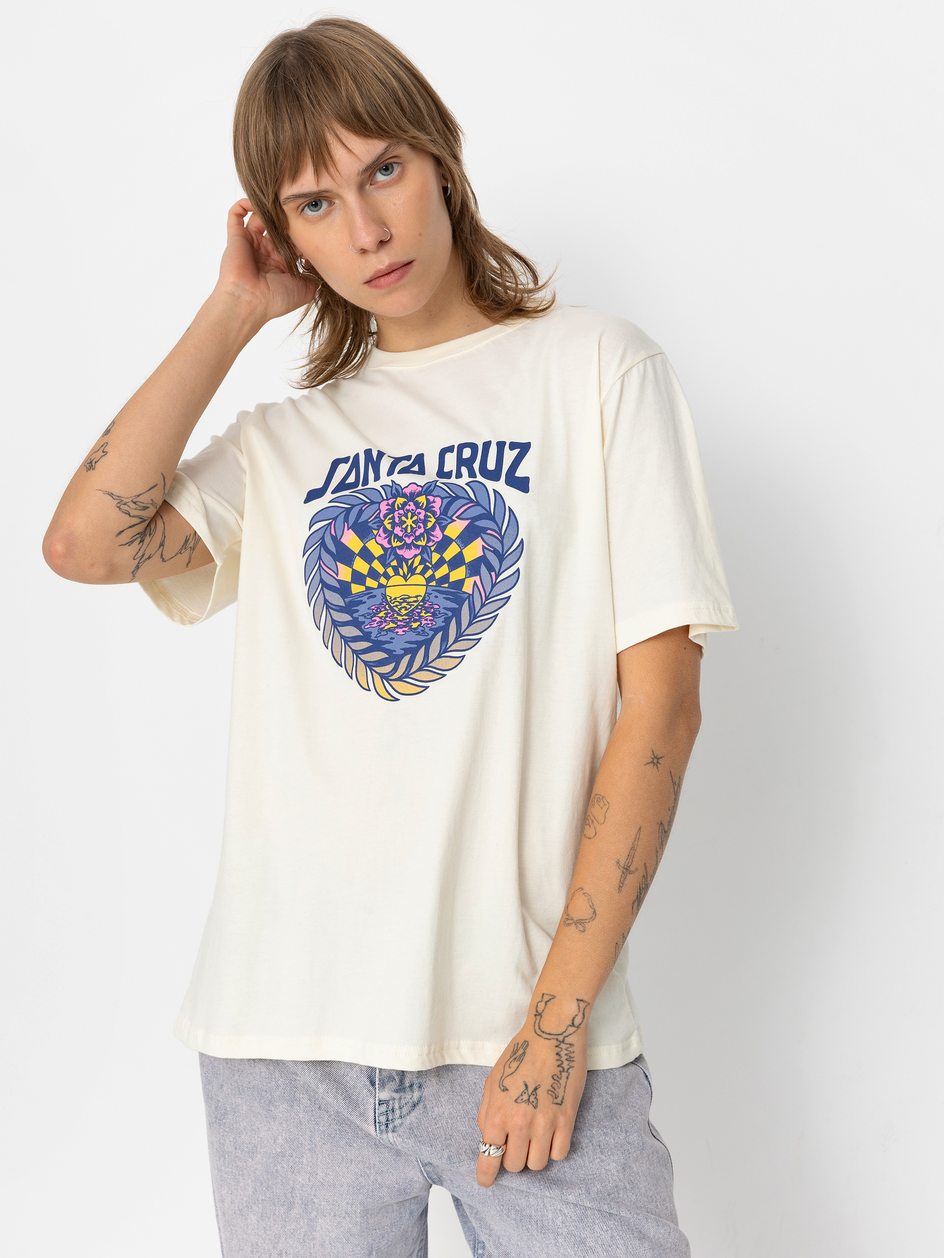 Футболка Santa Cruz Heart Set Front Wmn (off white)